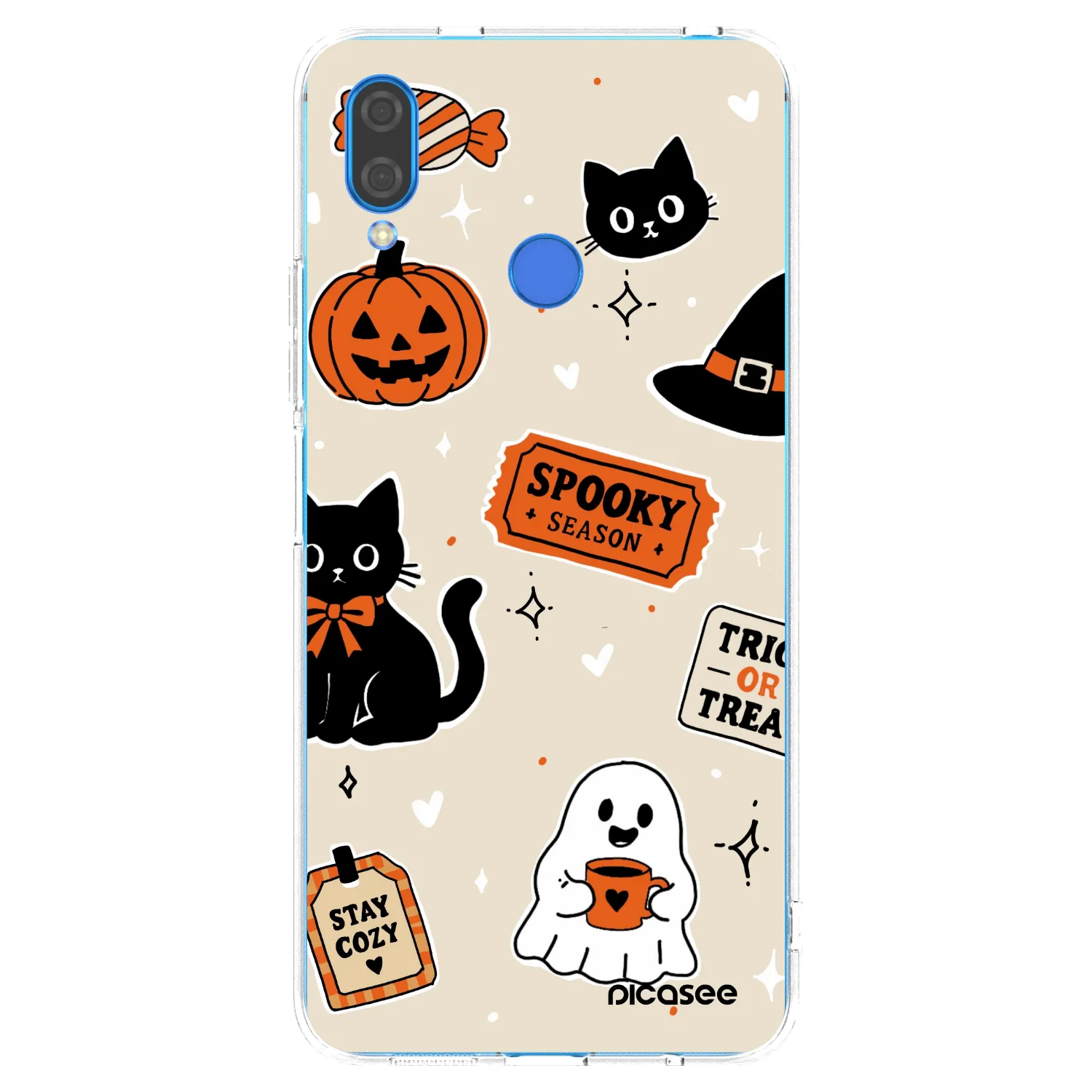 Picasee silikónový prehľadný obal pre Huawei Nova 3 - Halloween stickers