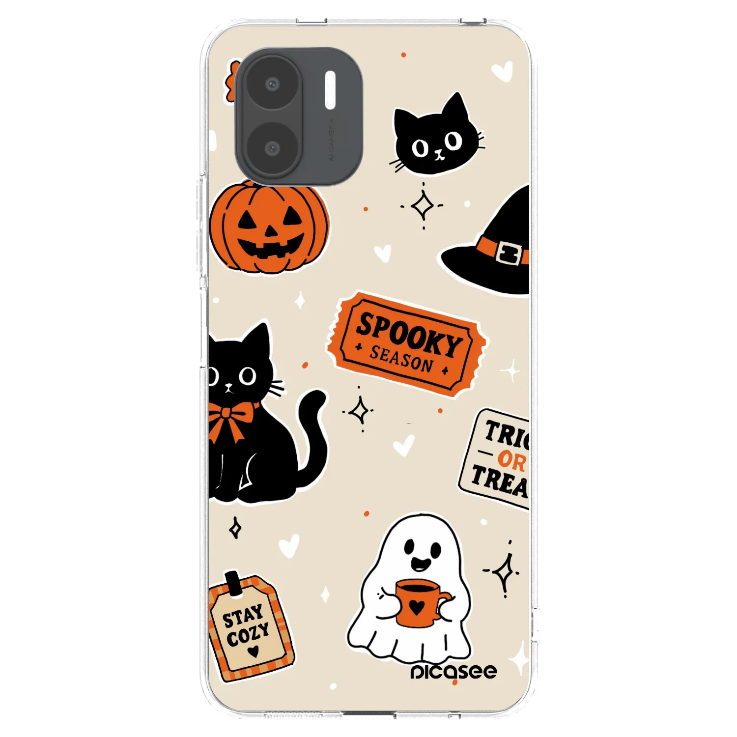 Picasee silikónový prehľadný obal pre Xiaomi Redmi A2 - Halloween stickers