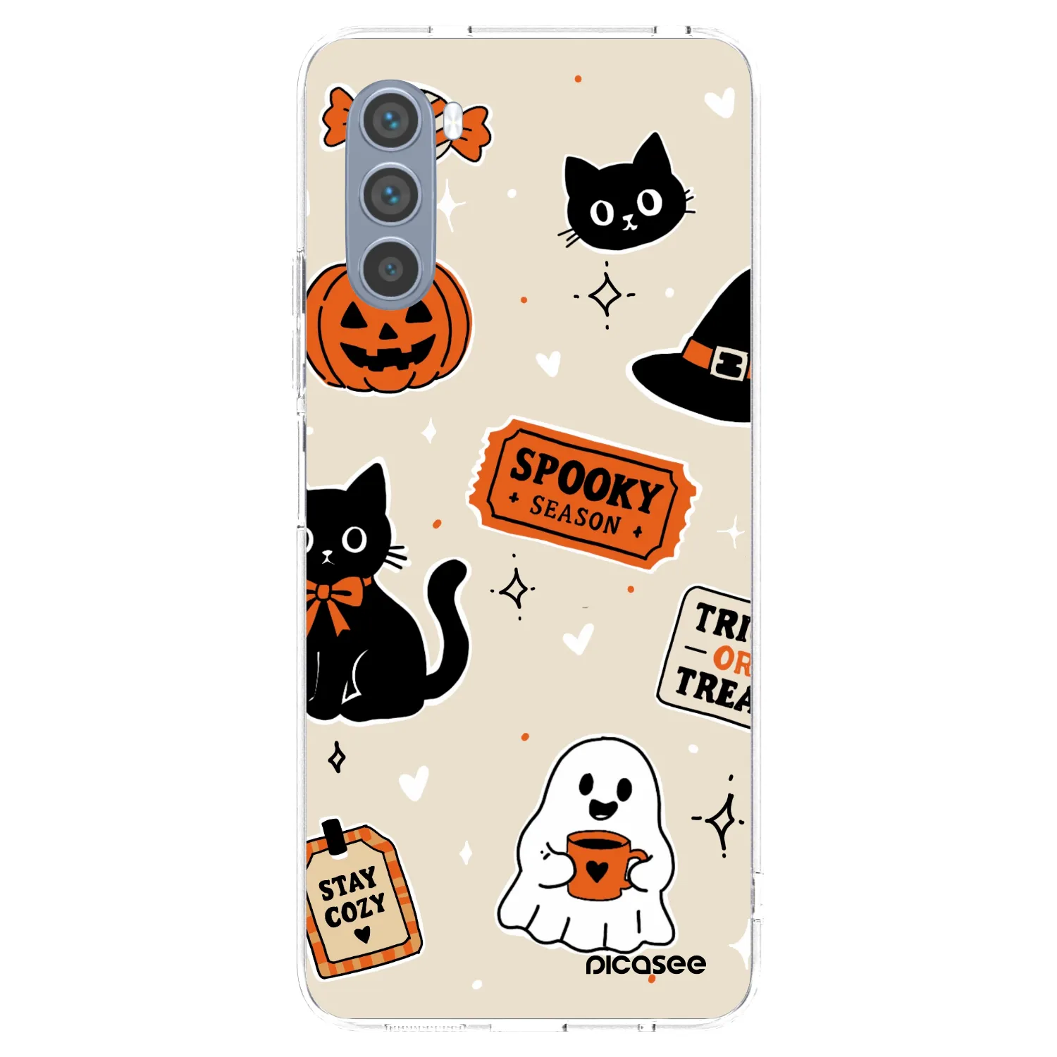 Picasee silikónový prehľadný obal pre Motorola Moto G62 - Halloween stickers