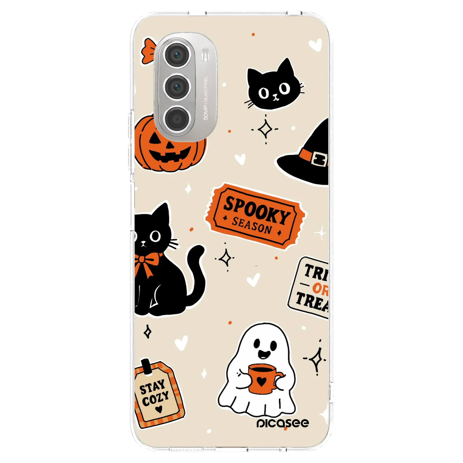 Picasee silikónový prehľadný obal pre Motorola Moto G51 - Halloween stickers