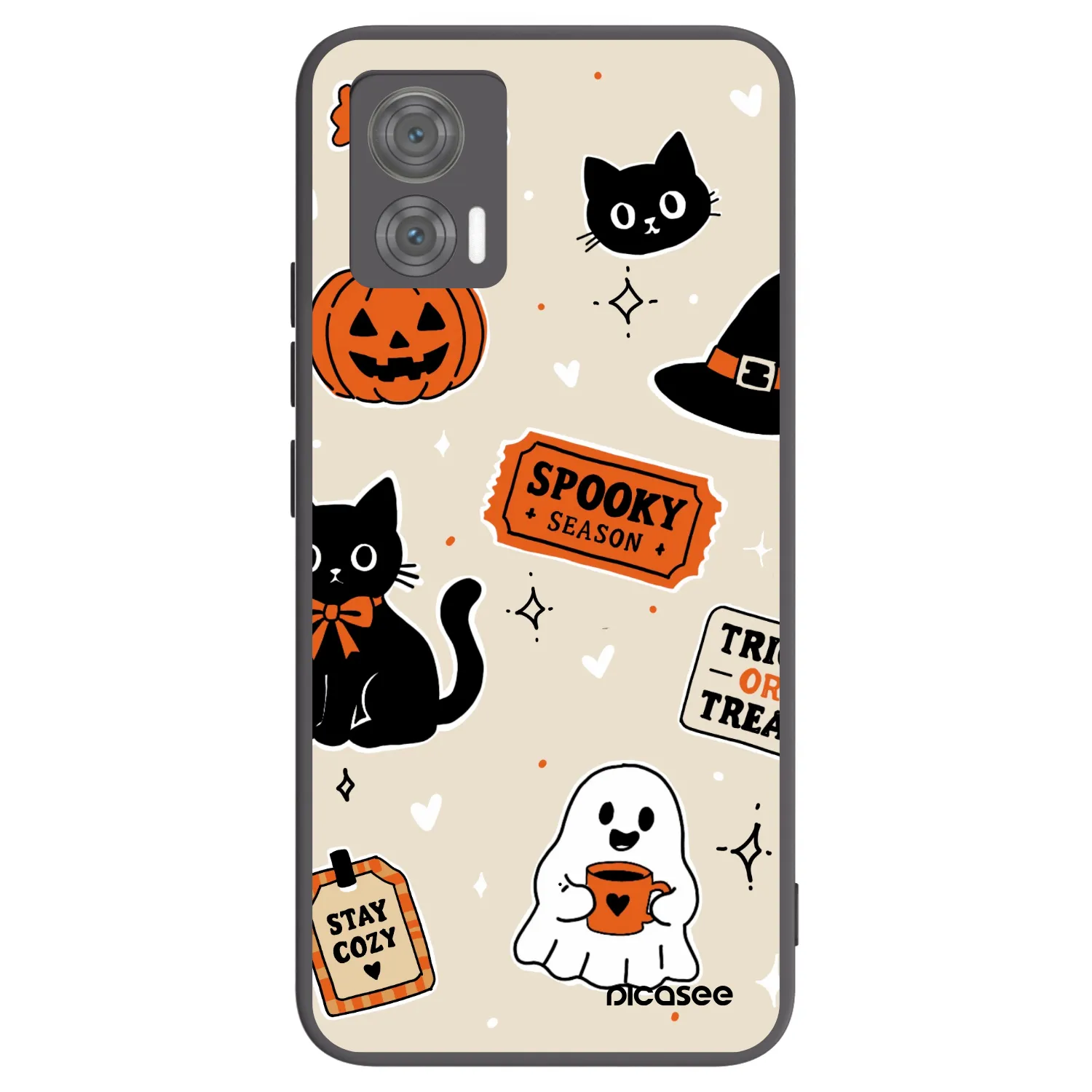 Picasee silikónový čierny obal pre Motorola Edge 30 Neo - Halloween stickers