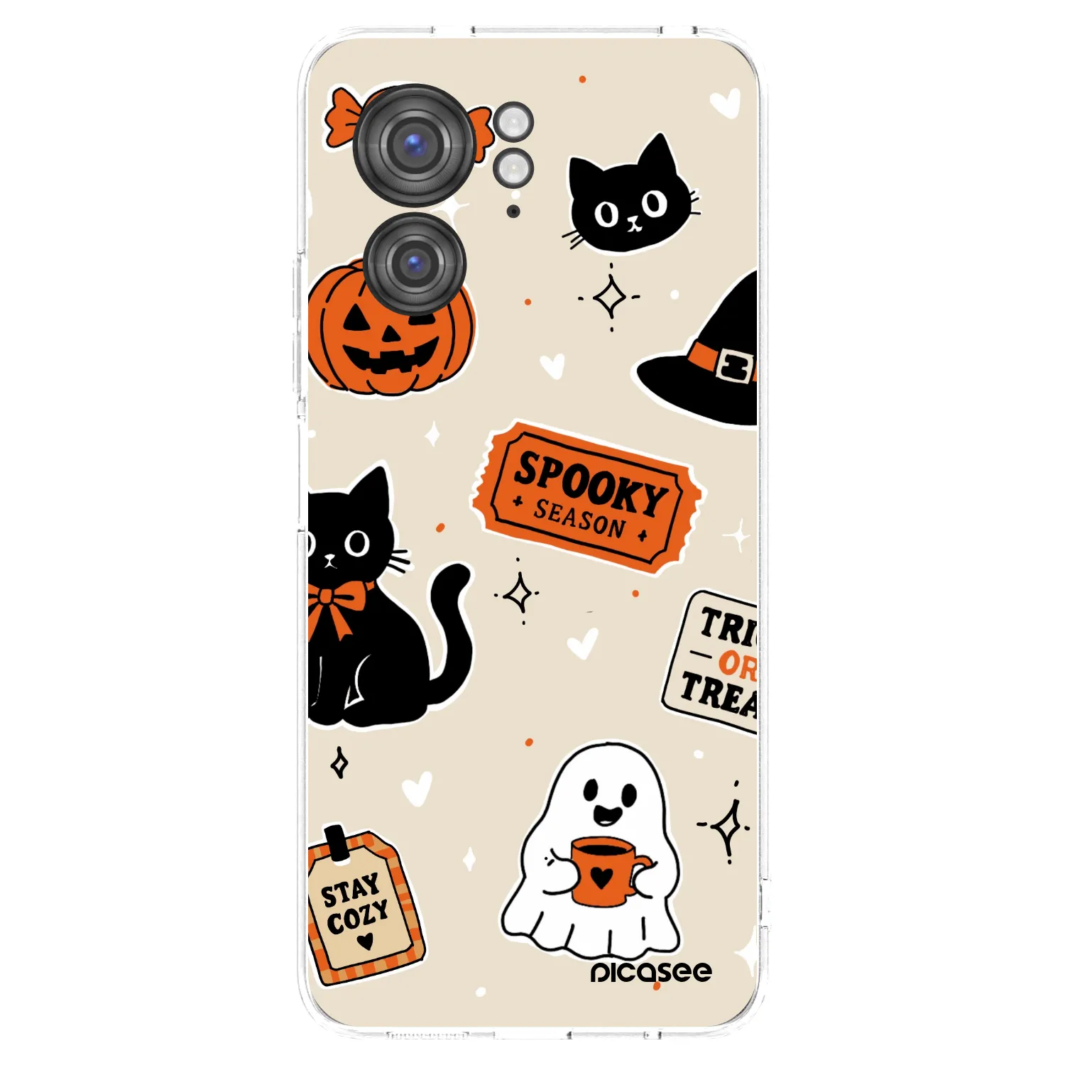 Picasee silikónový prehľadný obal pre Motorola Edge 40 - Halloween stickers