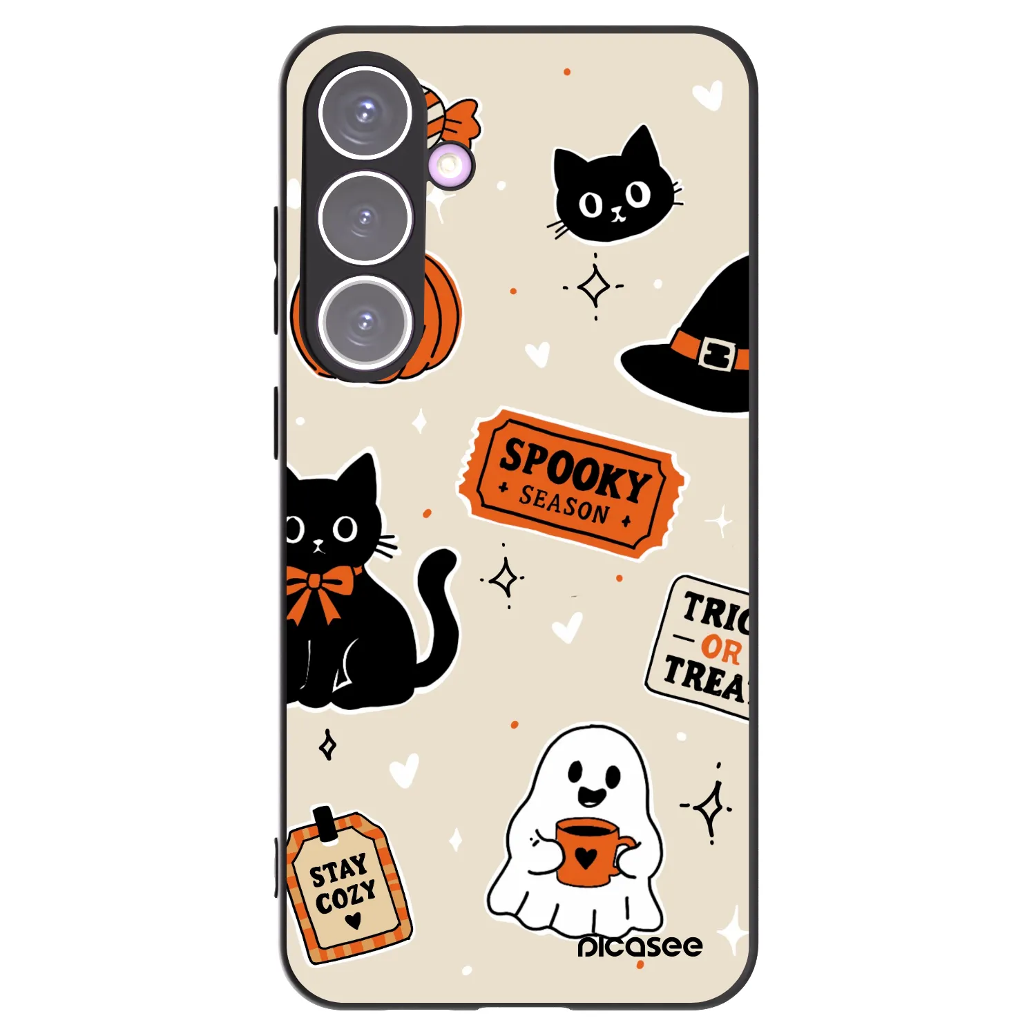 Picasee silikónový čierny obal pre Samsung Galaxy S24+ S926B 5G - Halloween stickers