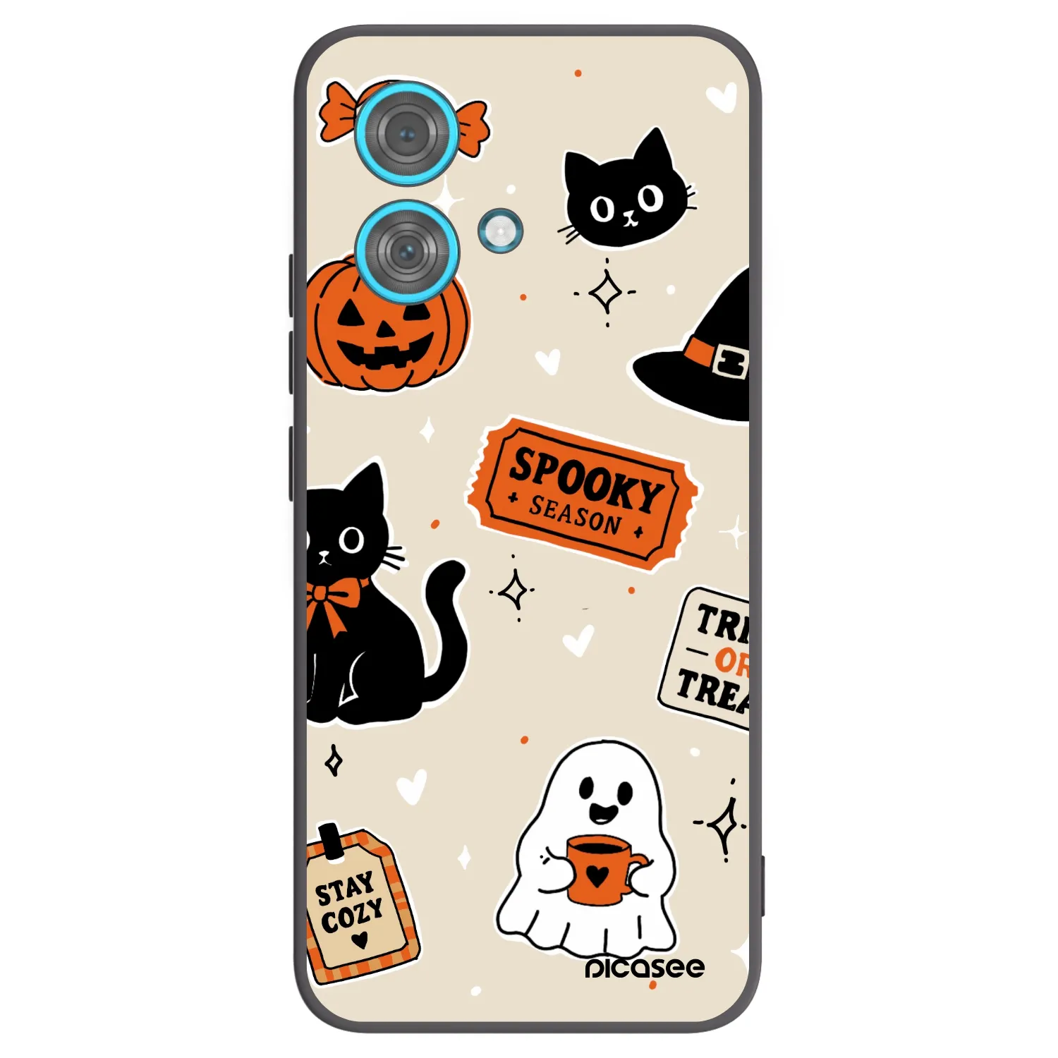 Picasee silikónový čierny obal pre Motorola Edge 40 Neo - Halloween stickers