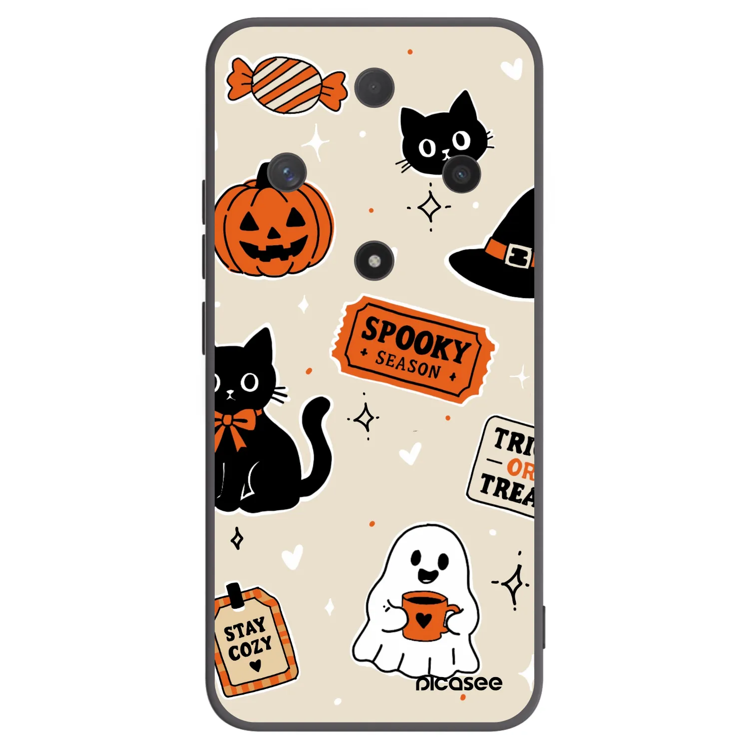 Picasee silikónový čierny obal pre Honor Magic6 Lite 5G - Halloween stickers