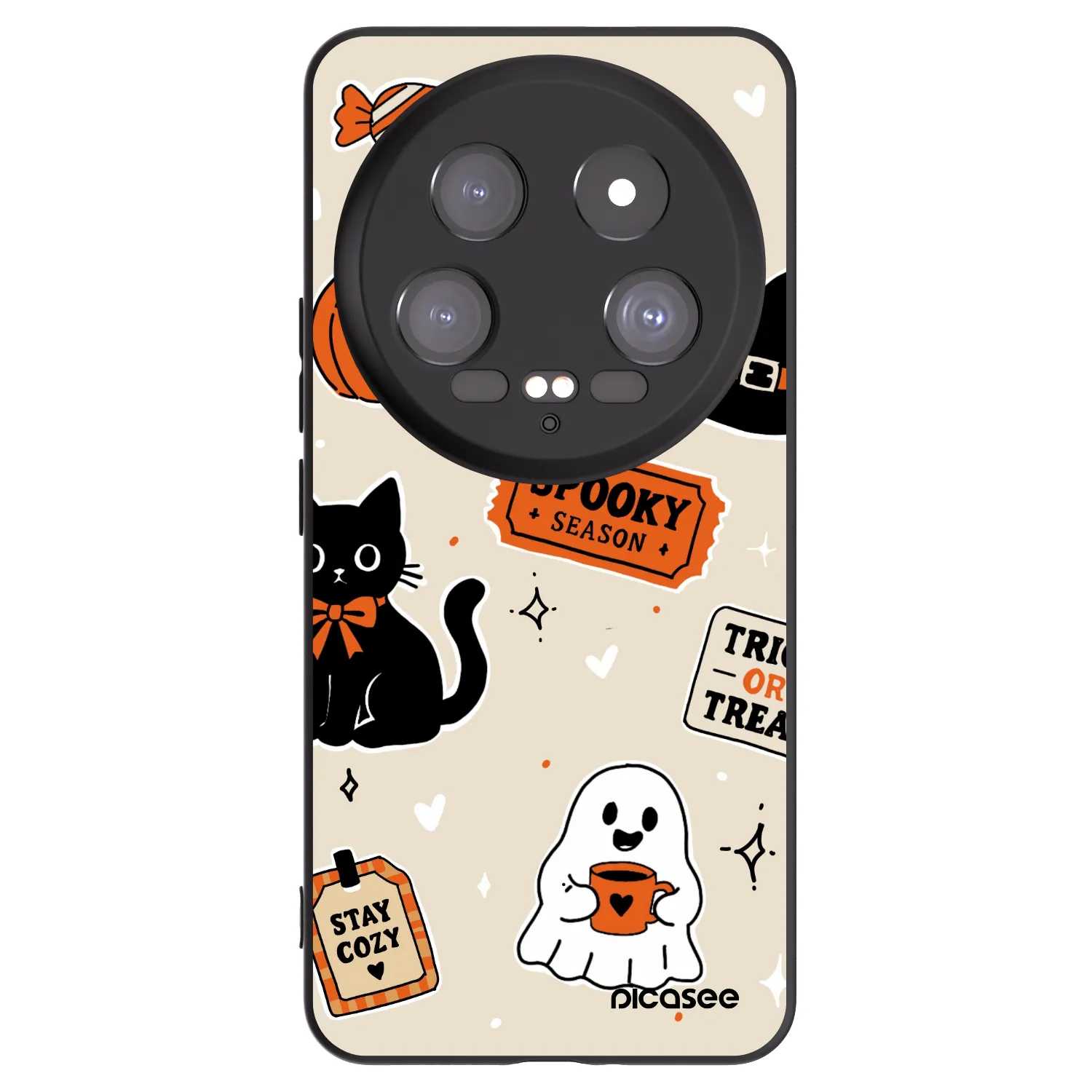 Picasee silikónový čierny obal pre Xiaomi 14 Ultra - Halloween stickers