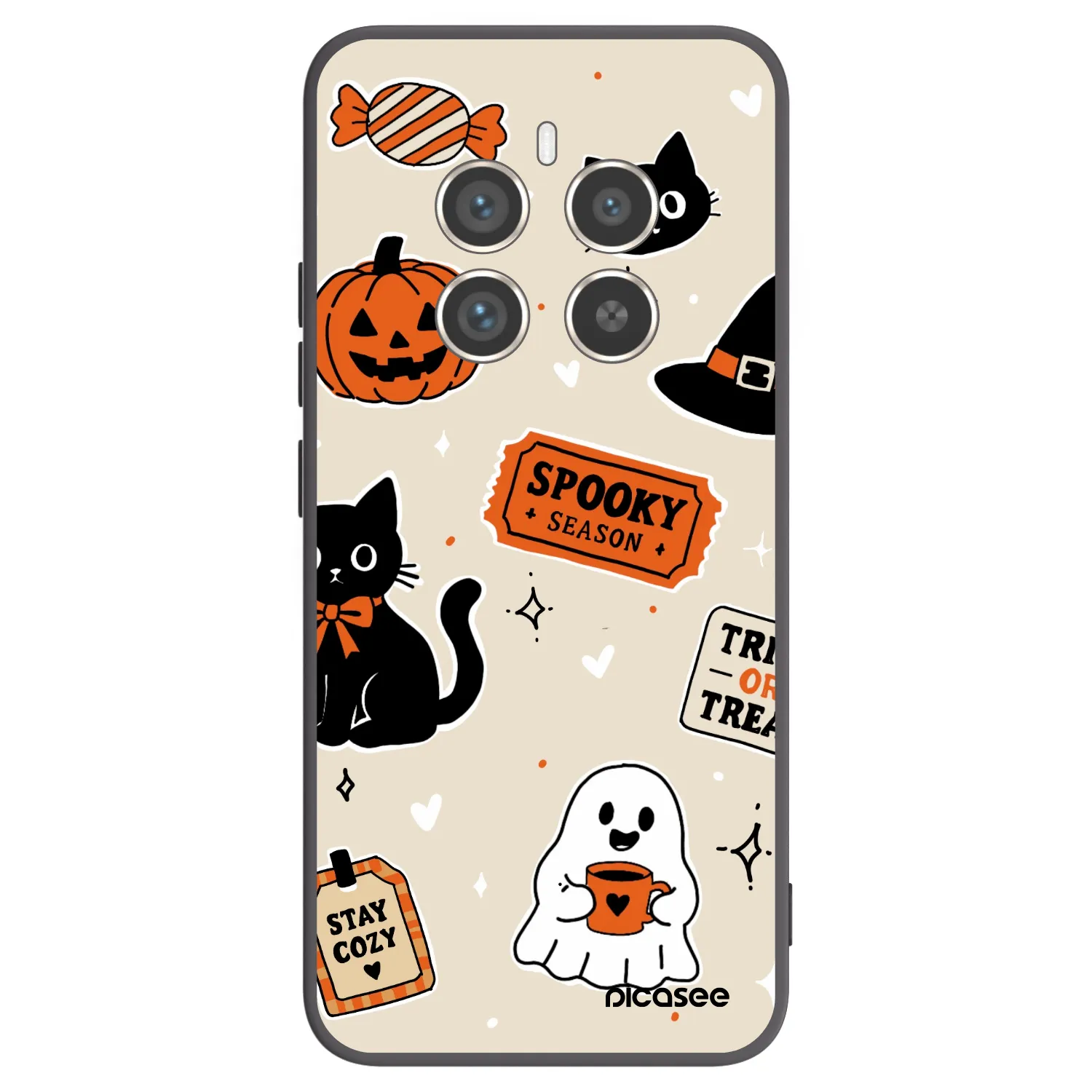 Picasee silikónový čierny obal pre Realme 12 Pro 5G - Halloween stickers