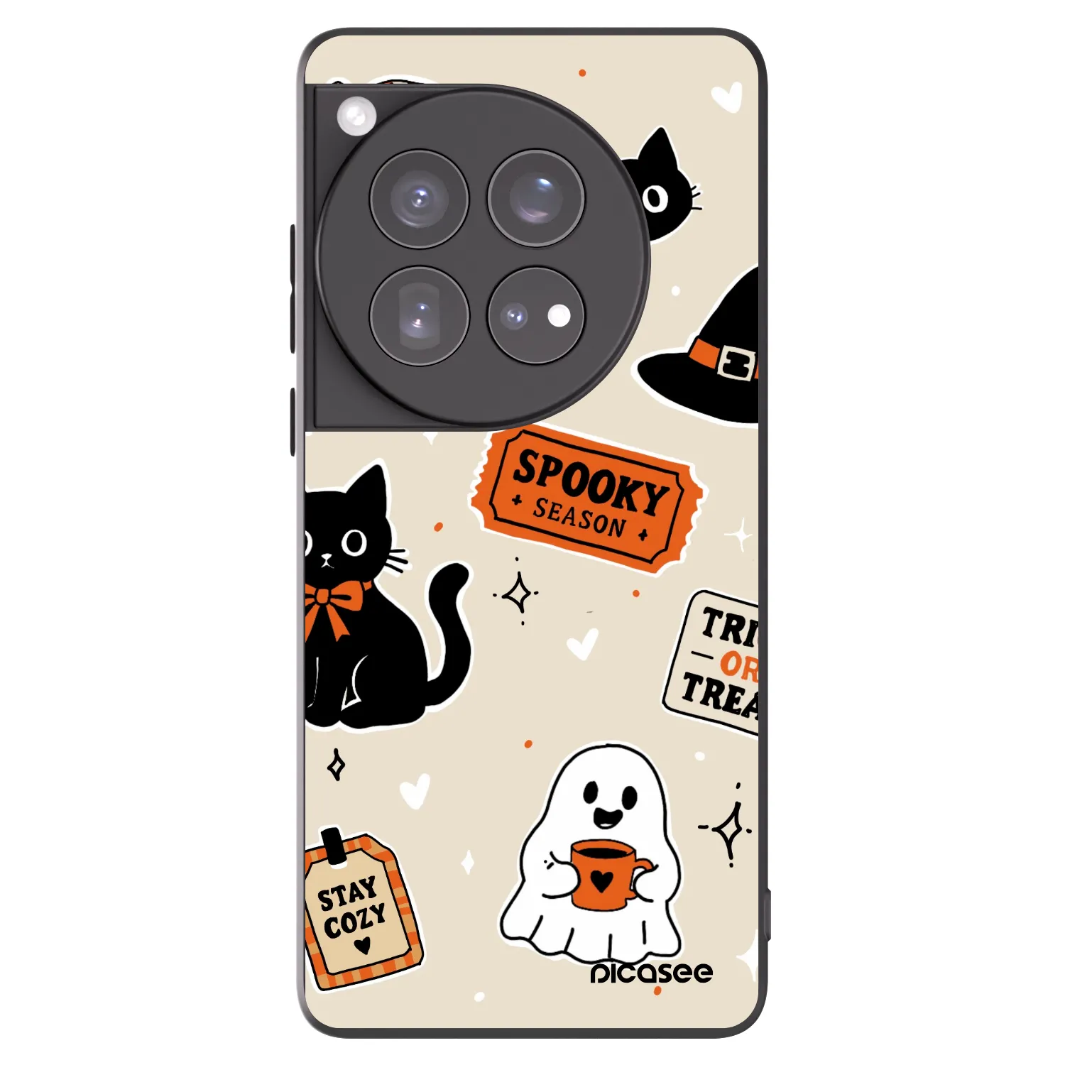 Picasee silikónový čierny obal pre OnePlus 12 5G - Halloween stickers