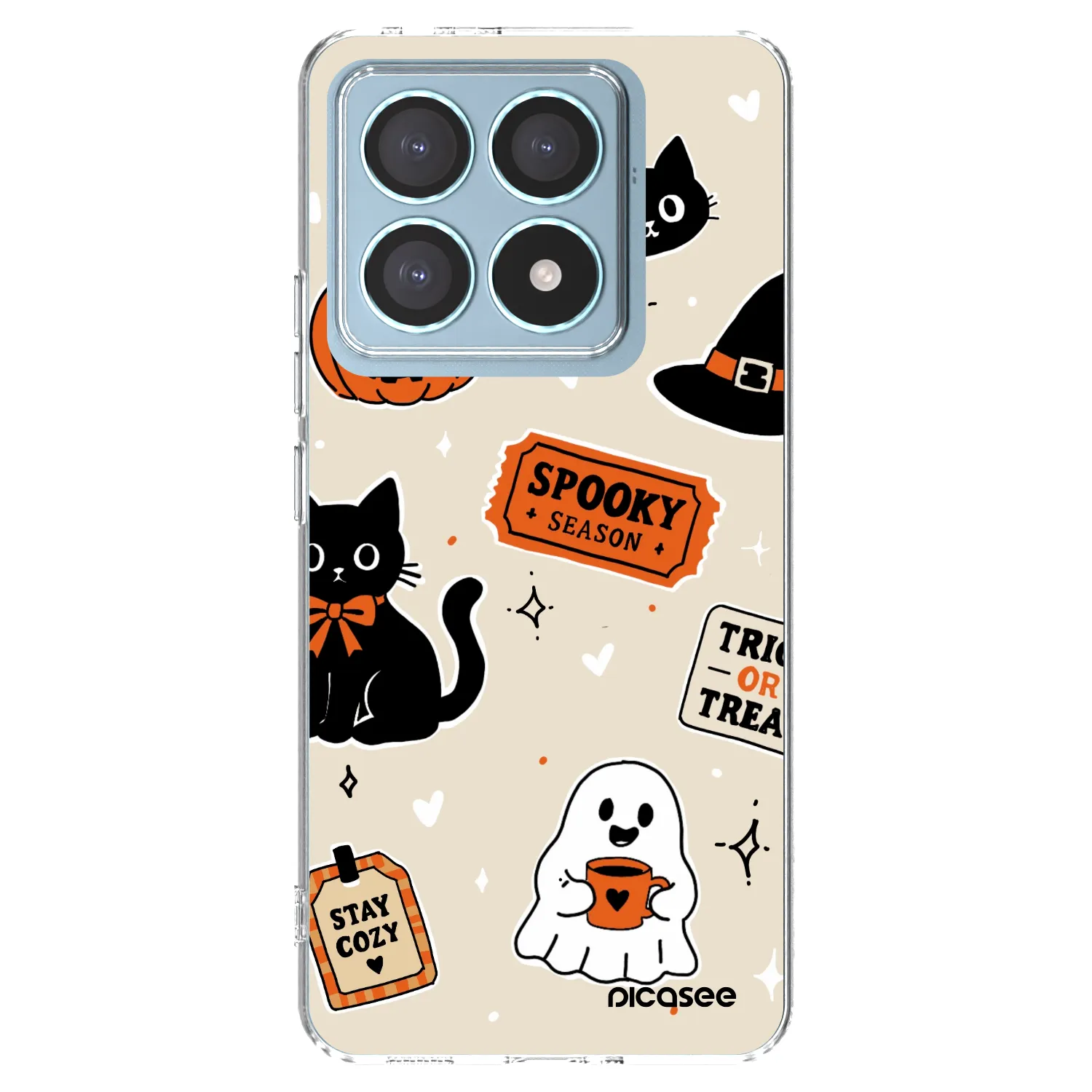 Picasee silikónový prehľadný obal pre Xiaomi 14T Pro - Halloween stickers