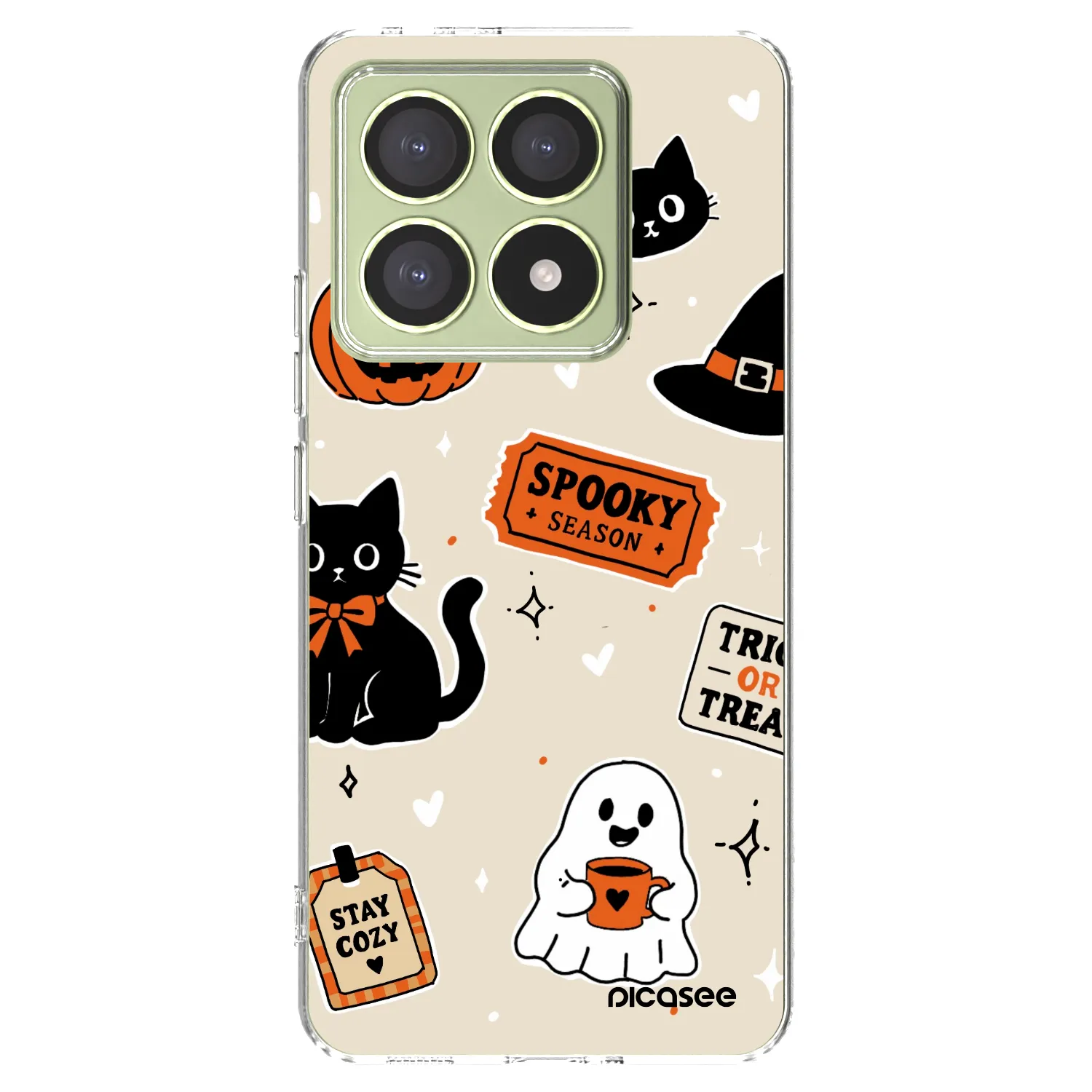 Picasee silikónový prehľadný obal pre Xiaomi 14T - Halloween stickers