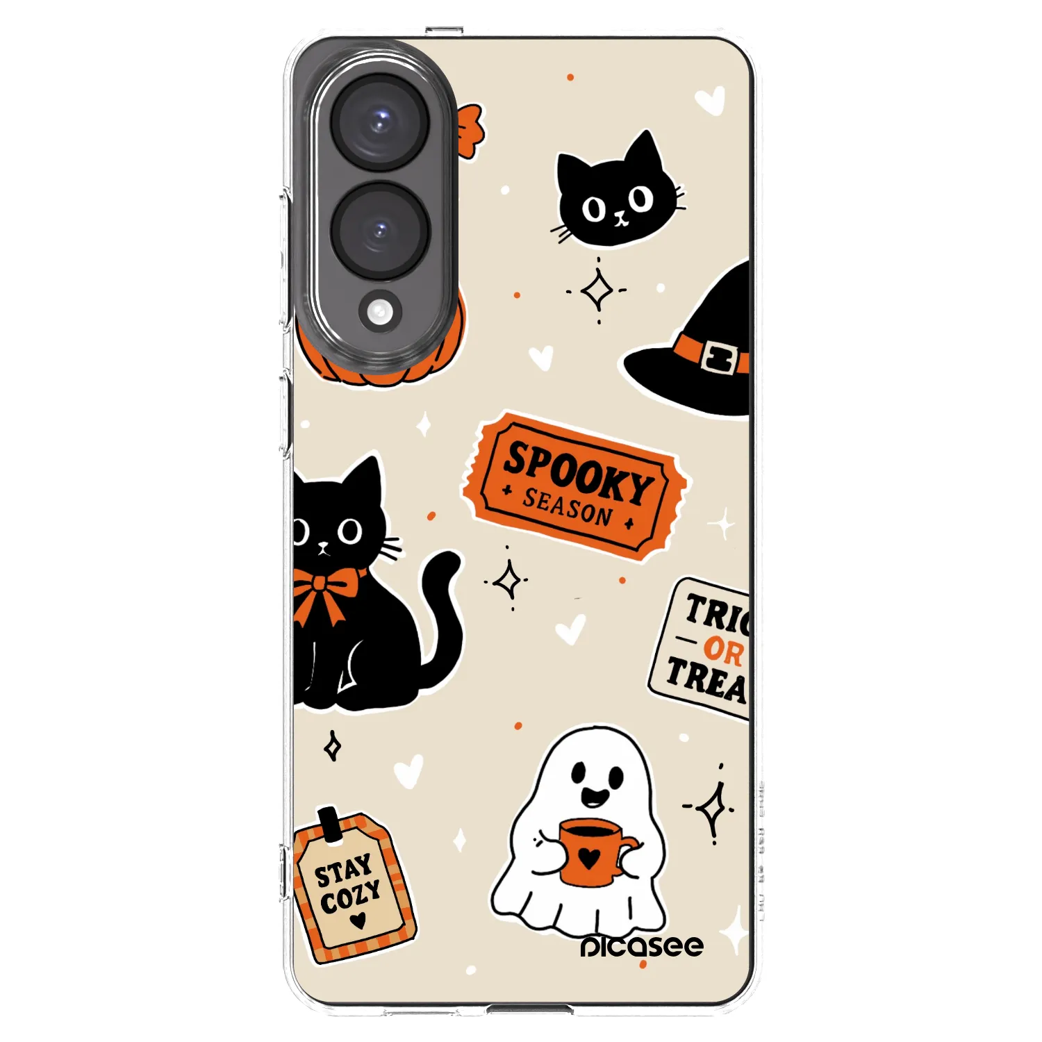 Picasee silikónový prehľadný obal pre Samsung Galaxy S25 Edge 5G - Halloween stickers