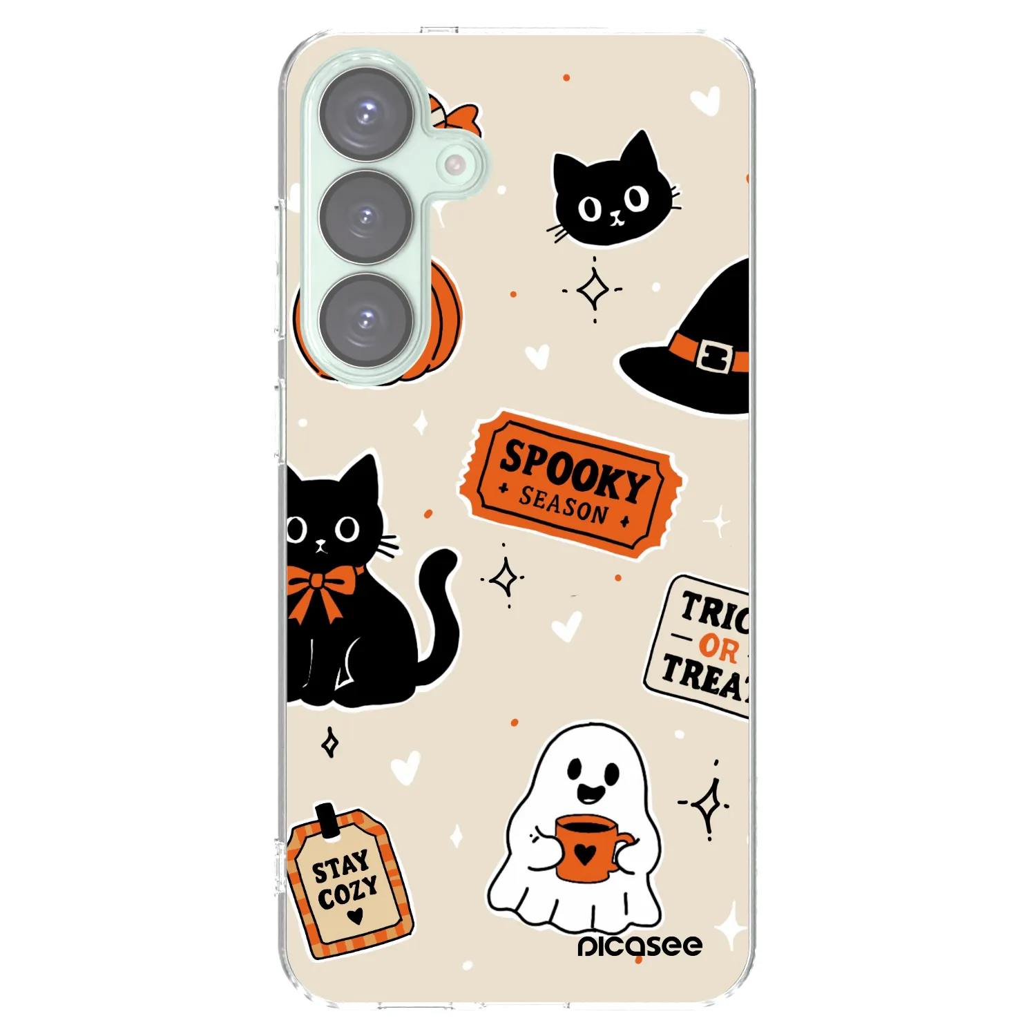 Picasee silikónový prehľadný obal pre Samsung Galaxy S25+ 5G - Halloween stickers