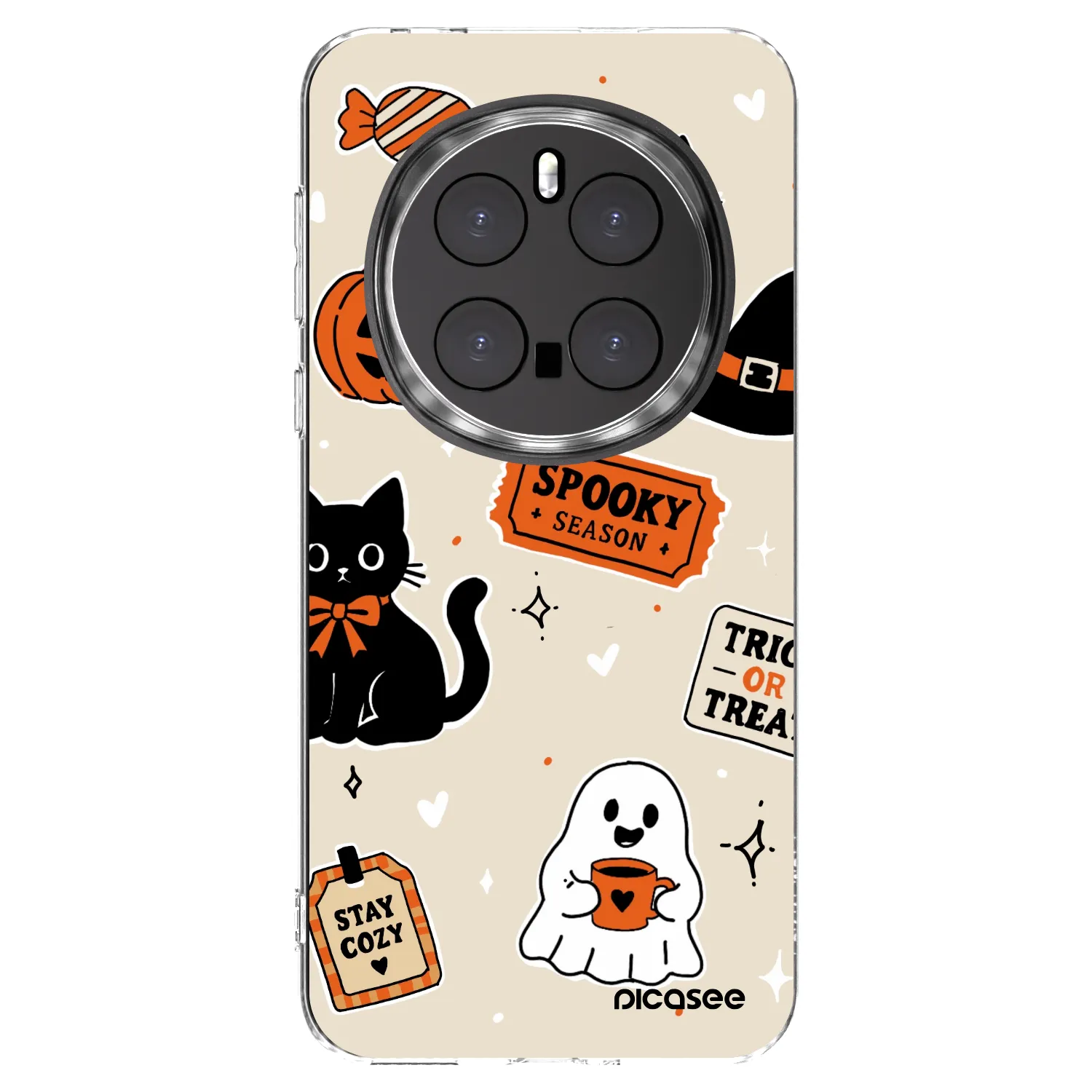 Picasee silikónový prehľadný obal pre Honor Magic7 Pro 5G - Halloween stickers