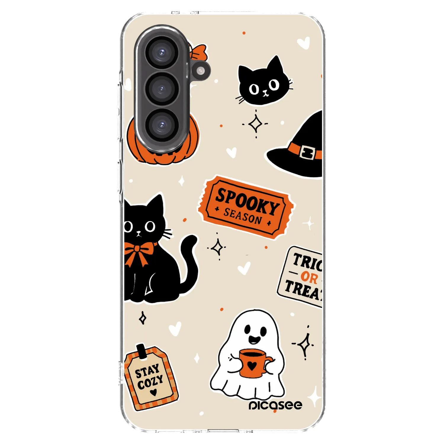 Picasee silikónový prehľadný obal pre Samsung Galaxy A36 5G - Halloween stickers