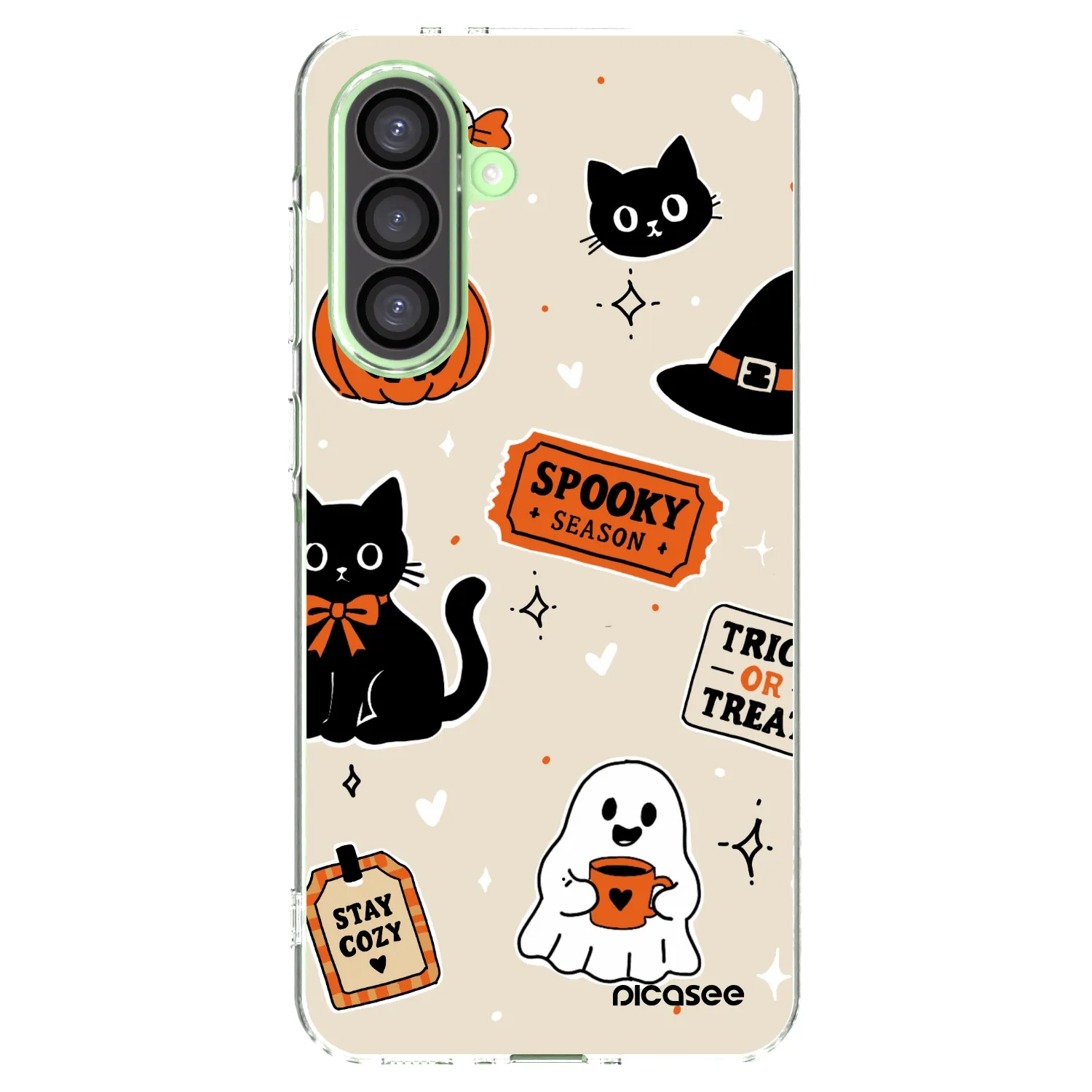 Picasee silikónový prehľadný obal pre Samsung Galaxy A26 5G A266B - Halloween stickers