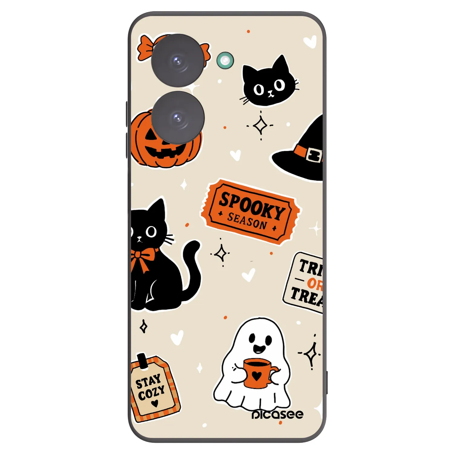 Picasee silikónový čierny obal pre Xiaomi Redmi A5 - Halloween stickers