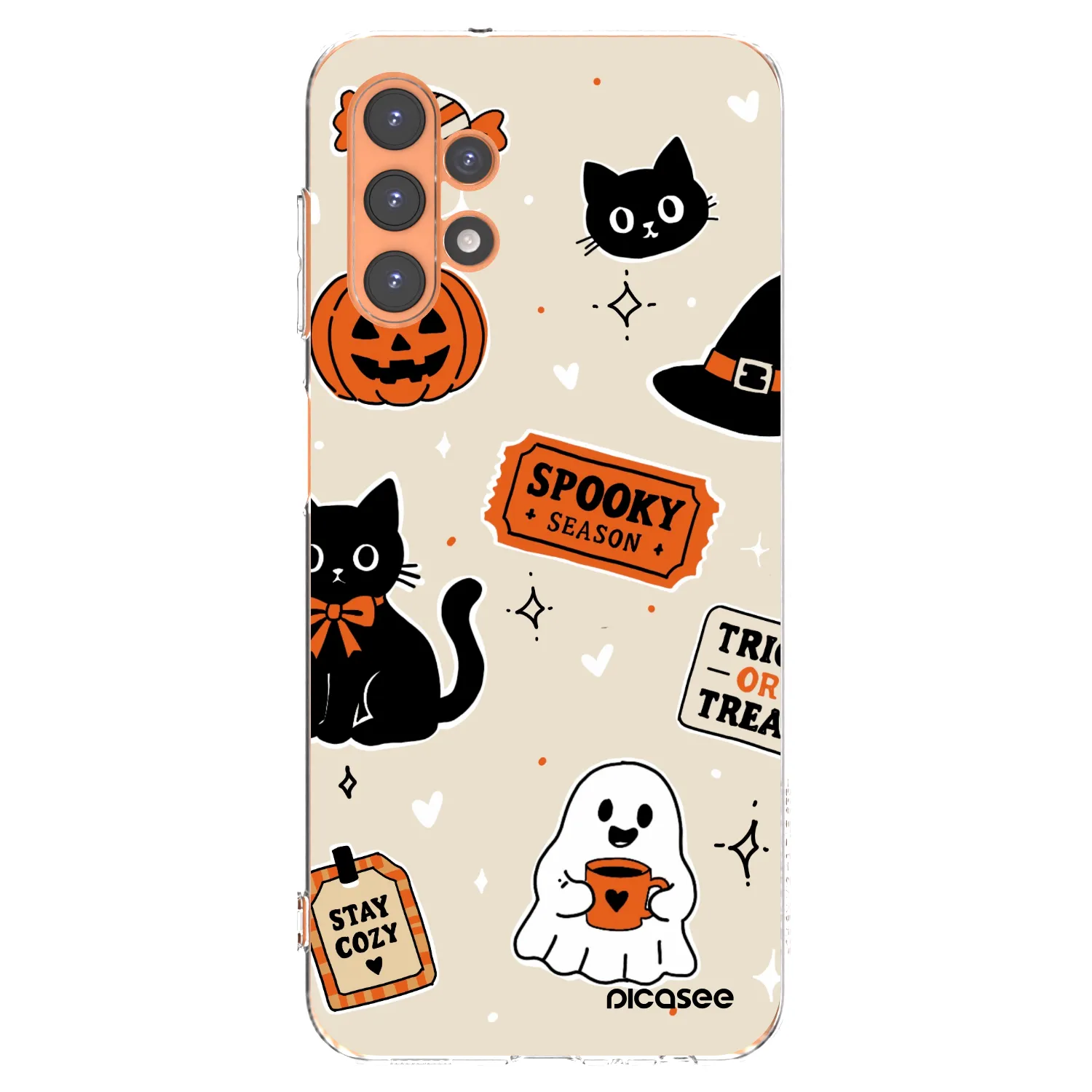 Picasee silikónový prehľadný obal pre Samsung Galaxy A13 5G - Halloween stickers