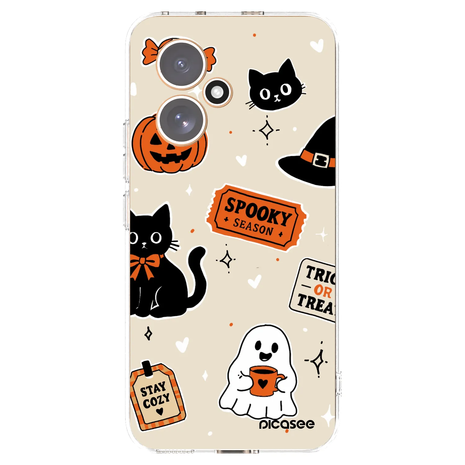 Picasee silikónový prehľadný obal pre Honor 400 5G - Halloween stickers