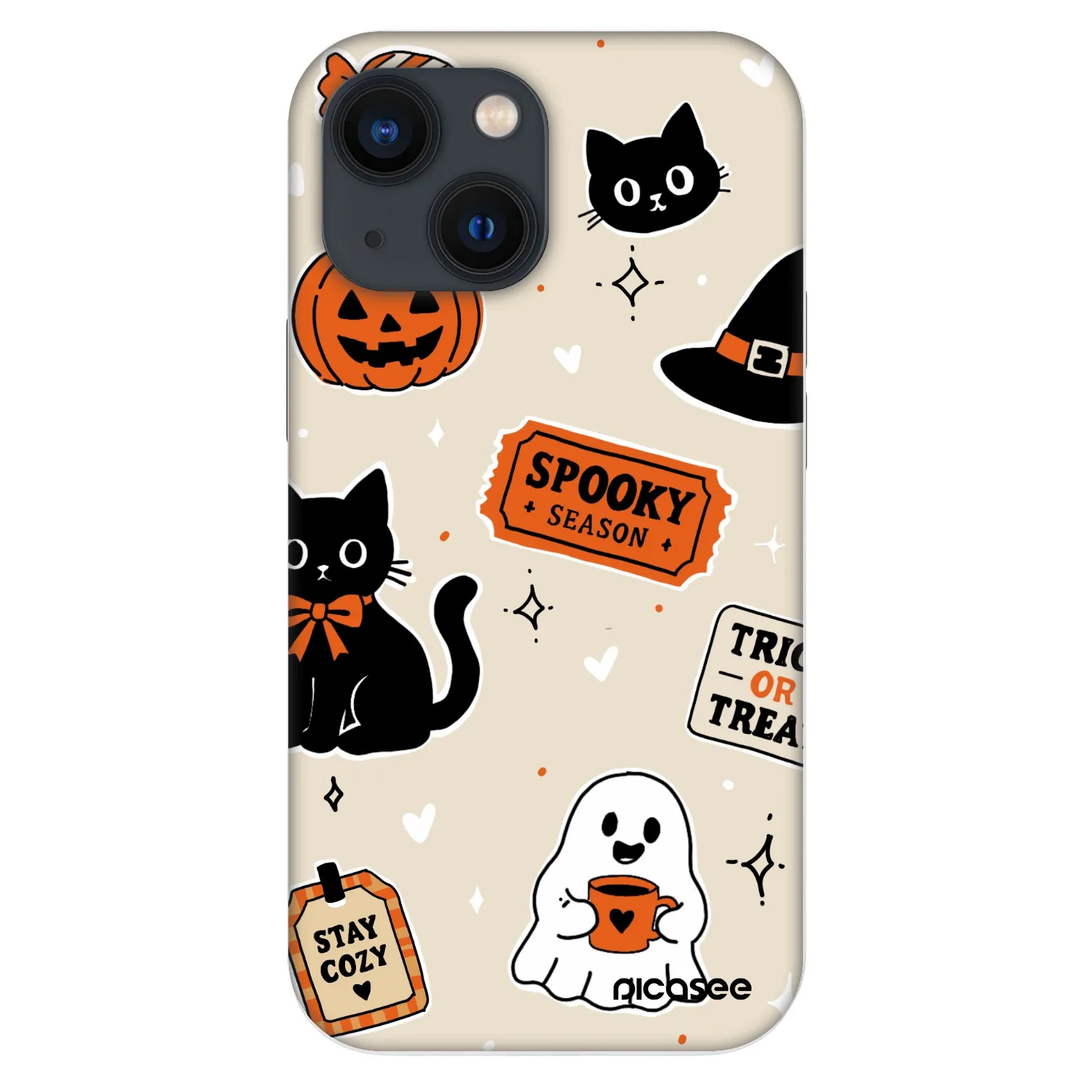 Picasee Fashion Case pre Apple iPhone 13 mini - Halloween stickers
