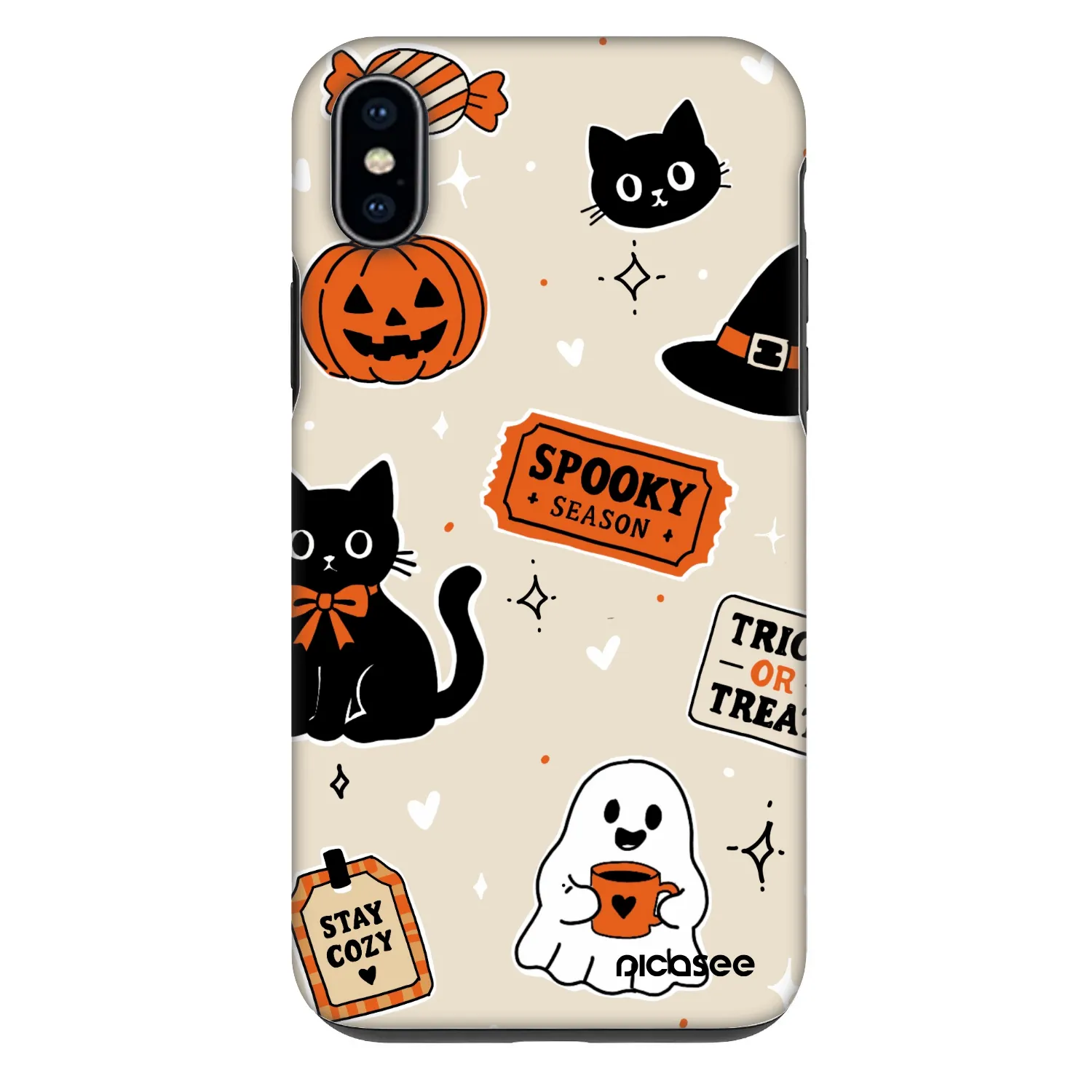 Picasee Fashion Case pre Apple iPhone XS Max - Halloween stickers