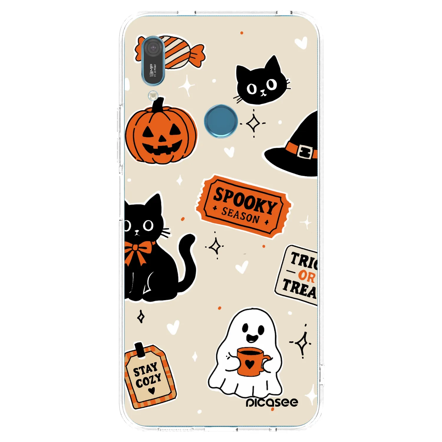 Picasee silikónový prehľadný obal pre Huawei Y6 2019 - Halloween stickers