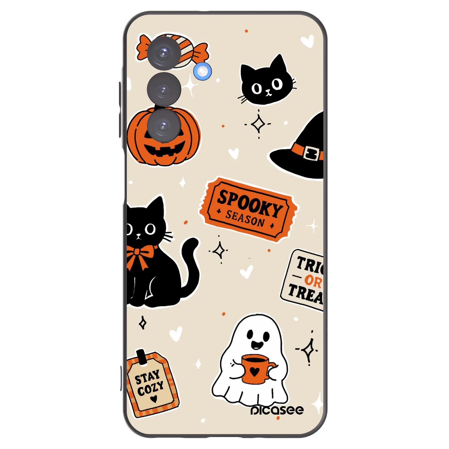 Picasee silikónový čierny obal pre Samsung Galaxy A17 5G - Halloween stickers