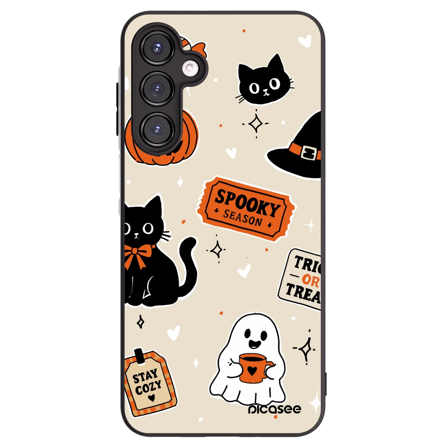 Picasee silikónový čierny obal pre Samsung Galaxy A16 4G - Halloween stickers