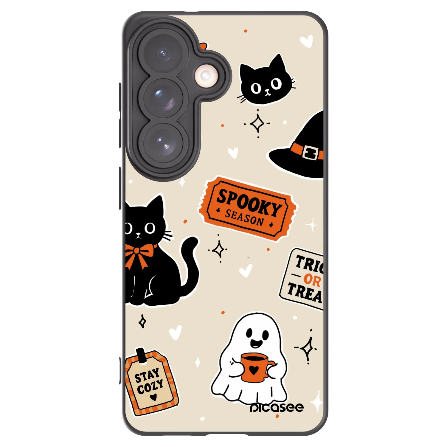 Picasee silikónový čierny obal pre Samsung Galaxy S26 - Halloween stickers