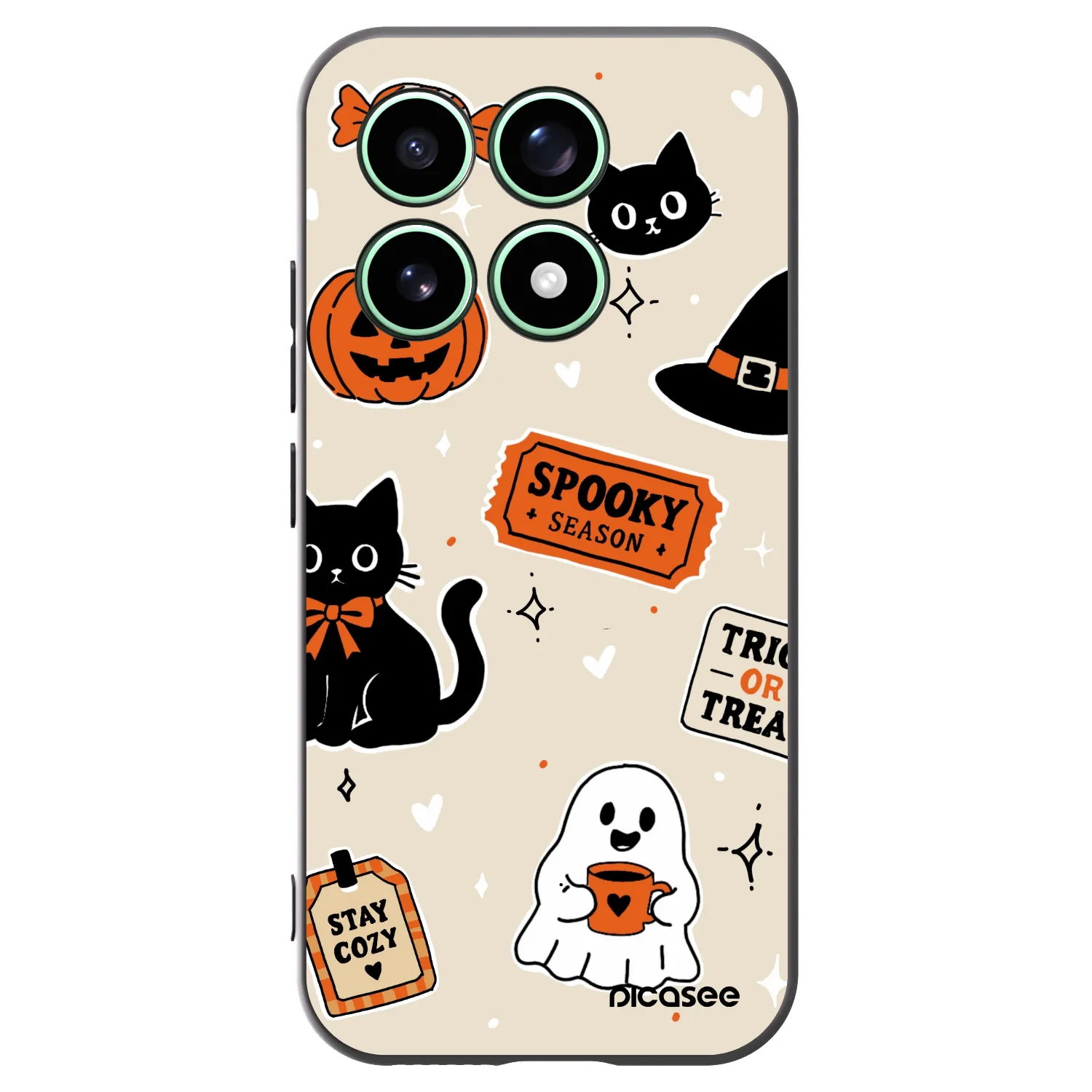 Picasee silikónový čierny obal pre Xiaomi 17 - Halloween stickers