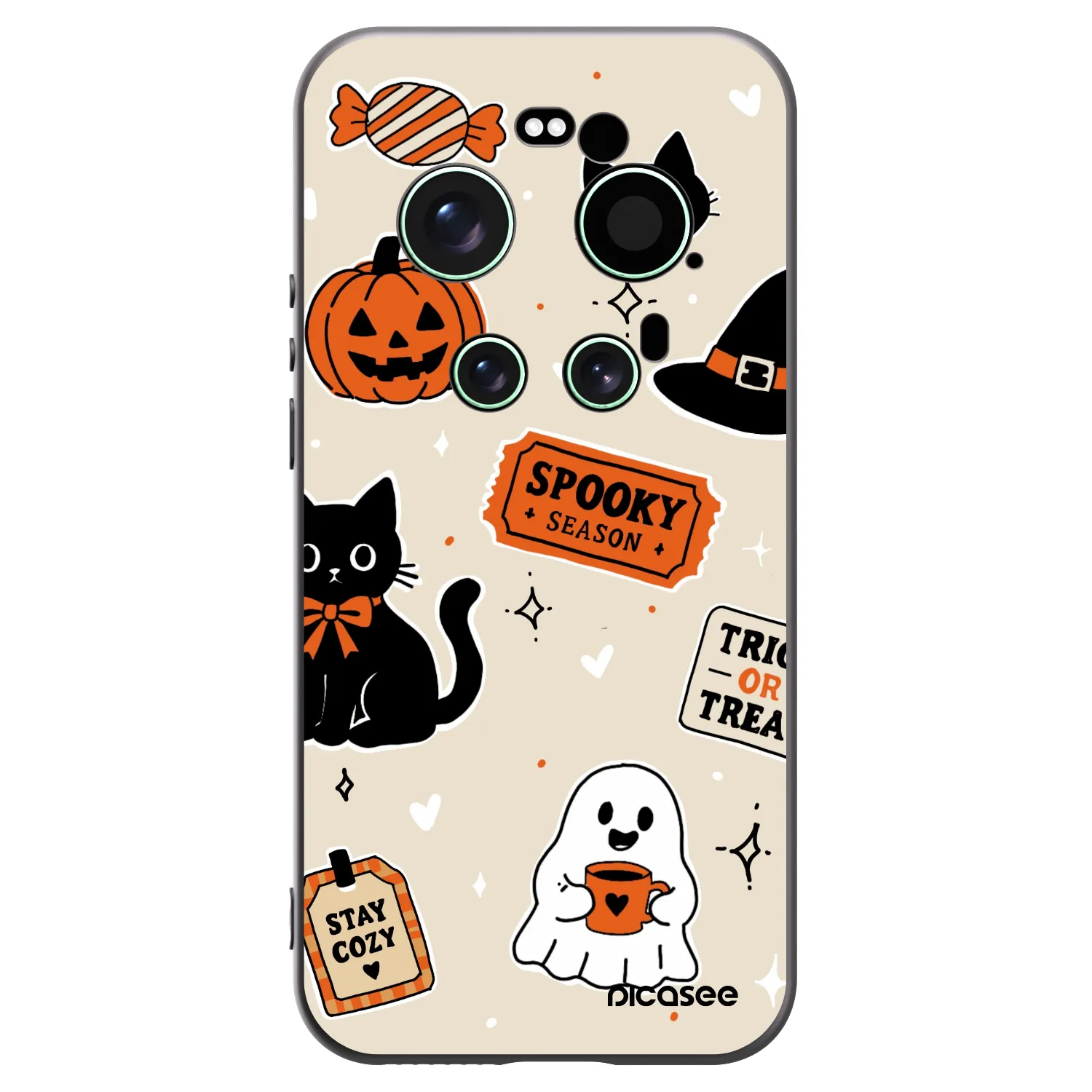 Picasee silikónový čierny obal pre Xiaomi 17 Ultra - Halloween stickers