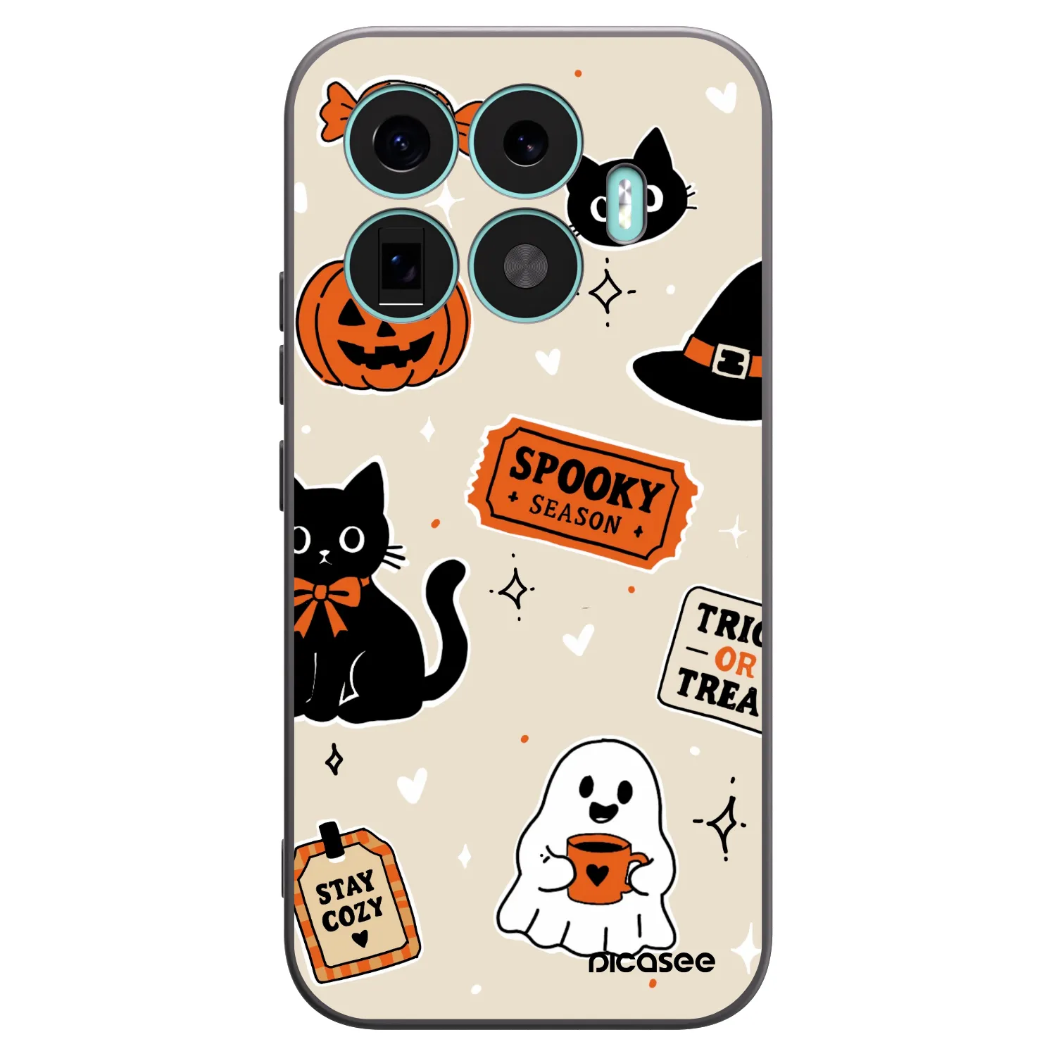 Picasee silikónový čierny obal pre Xiaomi 17T - Halloween stickers