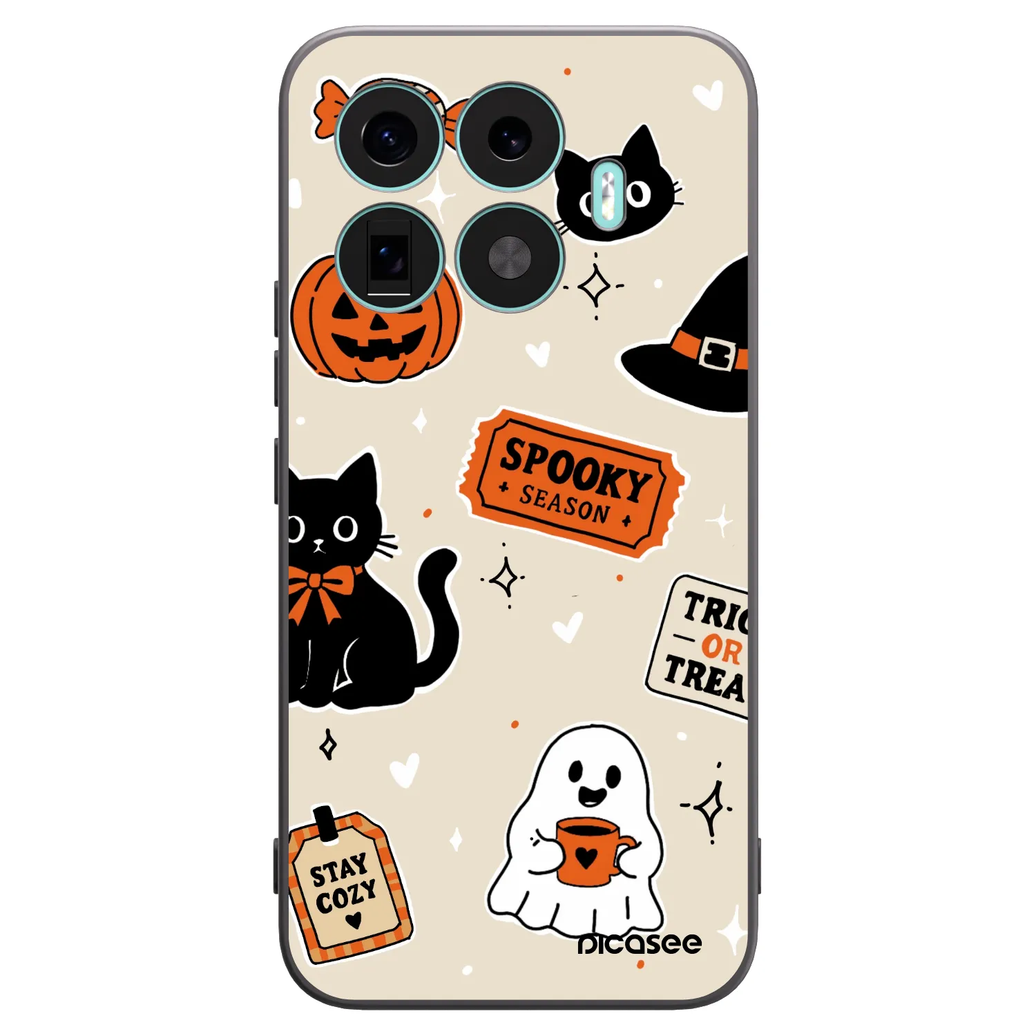 Picasee silikónový čierny obal pre Xiaomi 17T Pro - Halloween stickers