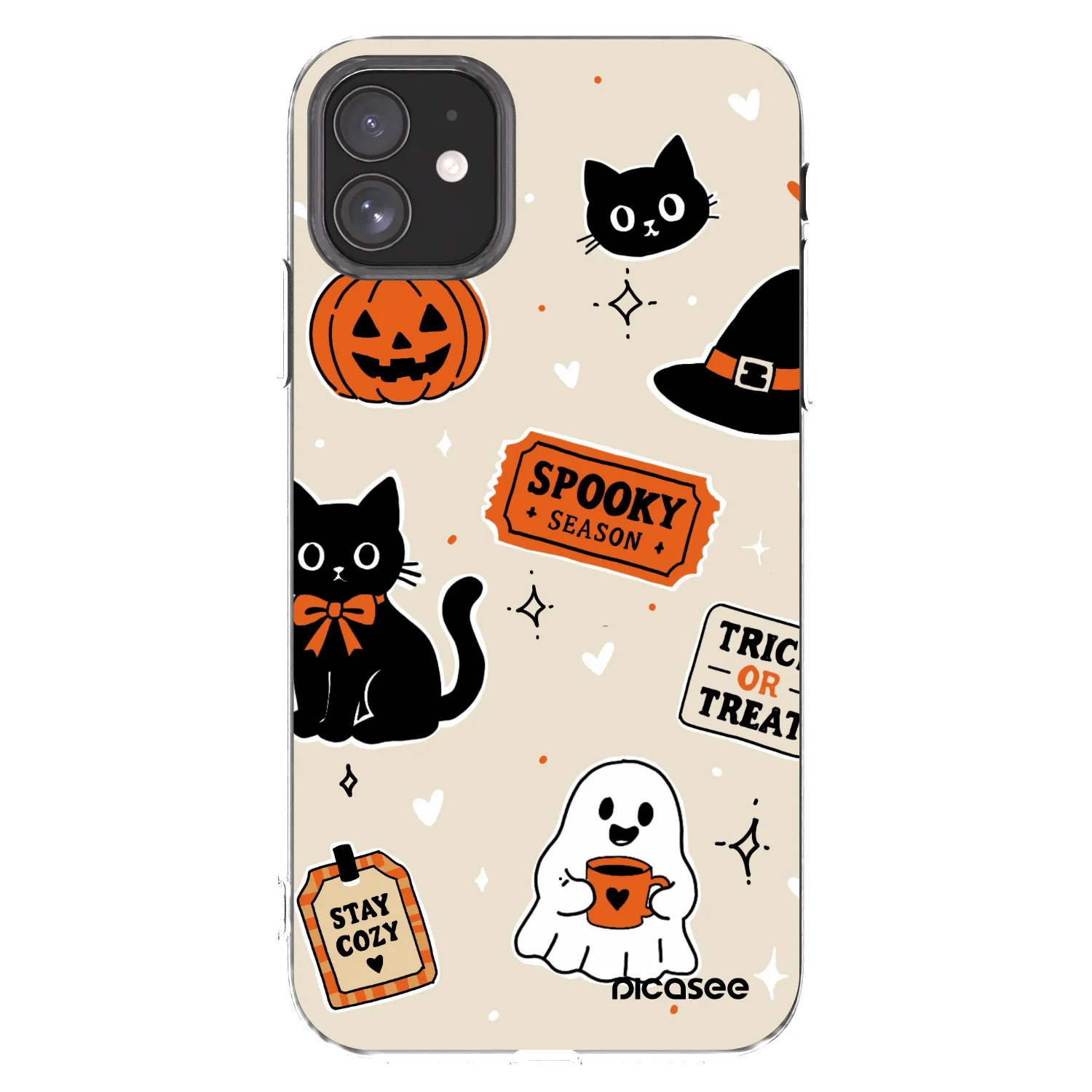 Picasee silikónový prehľadný obal pre Apple iPhone 11 - Halloween stickers