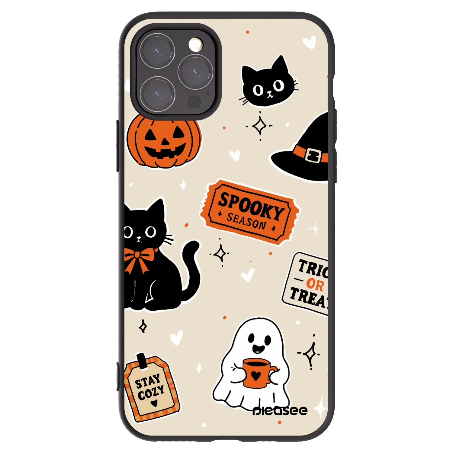 Picasee silikónový čierny obal pre Apple iPhone 11 Pro - Halloween stickers
