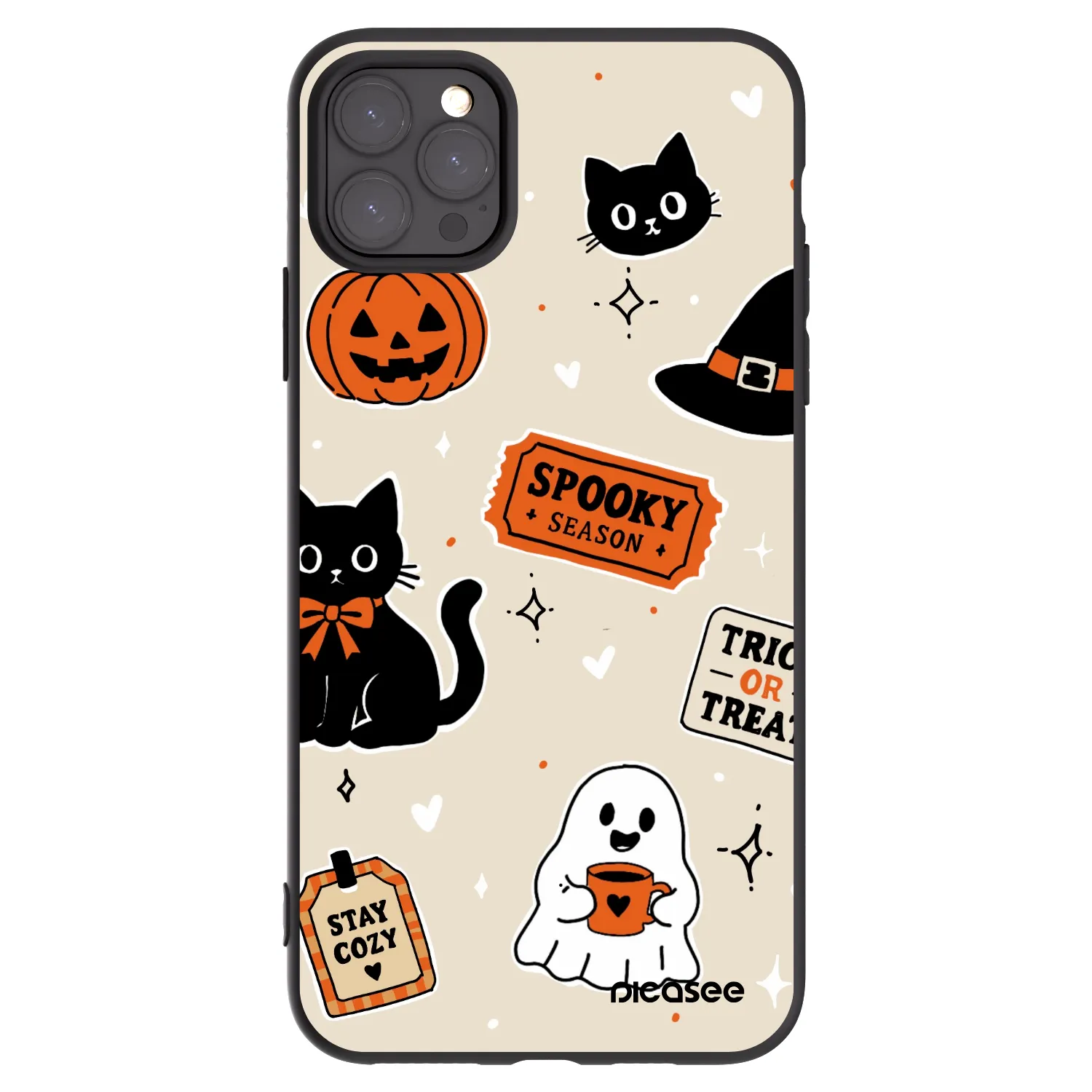 Picasee silikónový čierny obal pre Apple iPhone 11 Pro Max - Halloween stickers