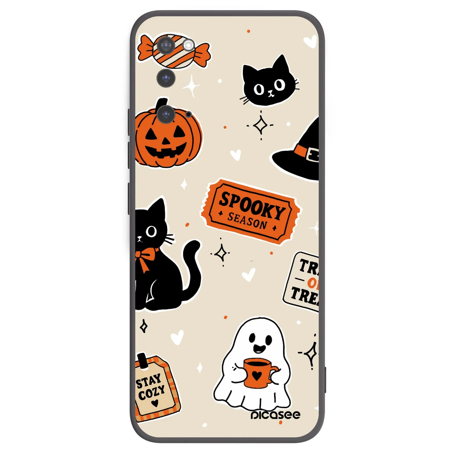Picasee silikónový čierny obal pre Samsung Galaxy S20 G980F - Halloween stickers