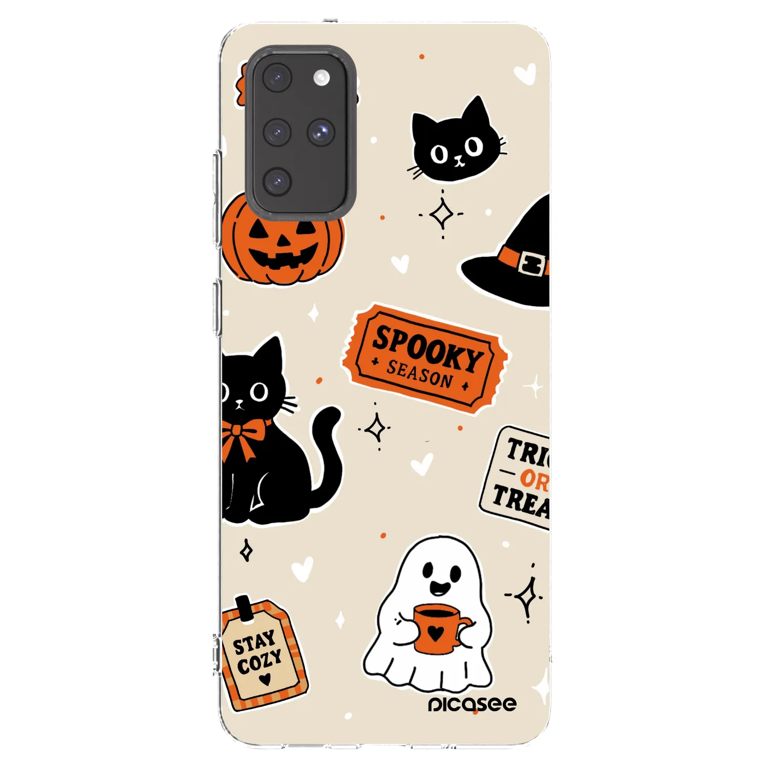 Picasee silikónový prehľadný obal pre Samsung Galaxy S20+ G985F - Halloween stickers