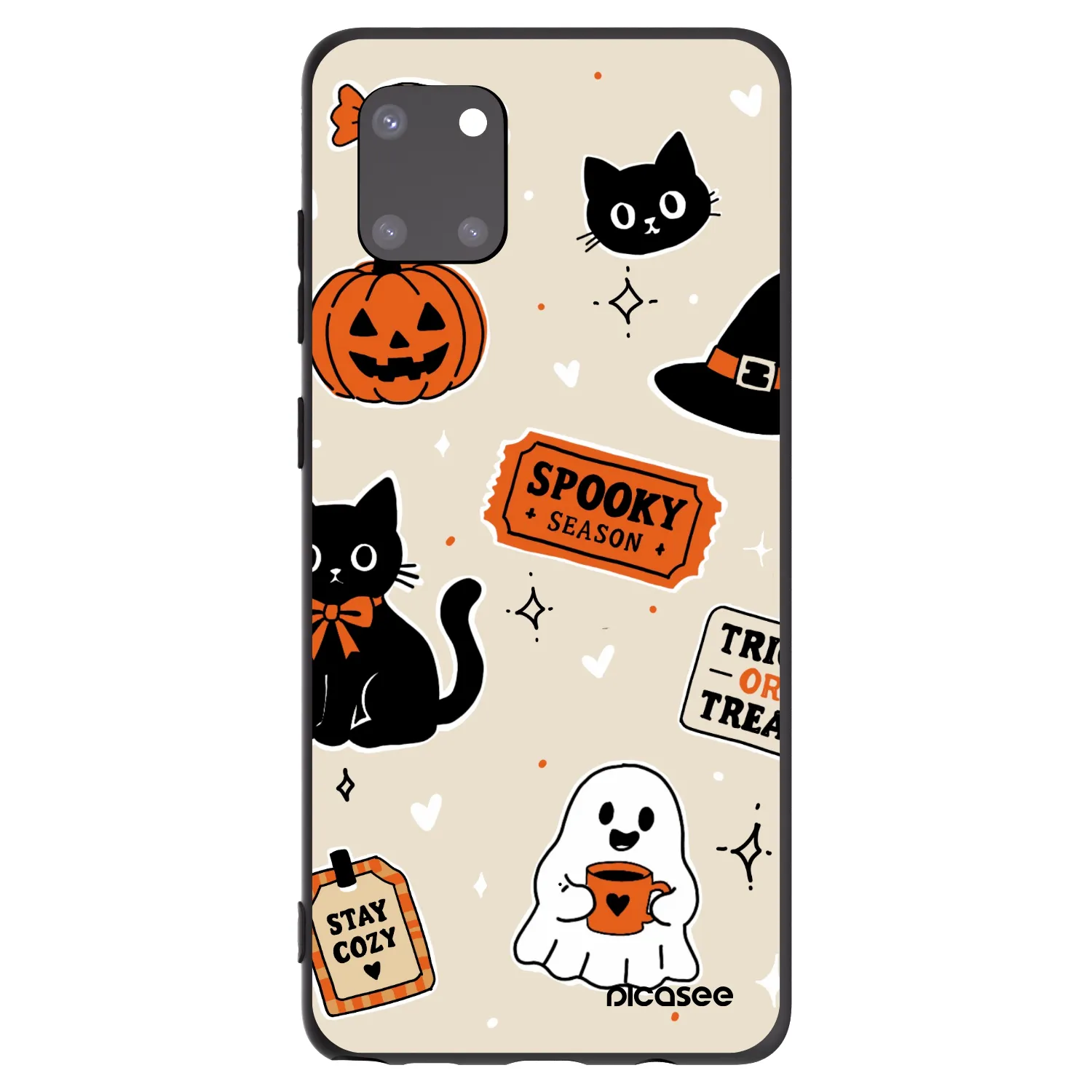 Picasee silikónový čierny obal pre Samsung Galaxy Note 10 Lite N770F - Halloween stickers