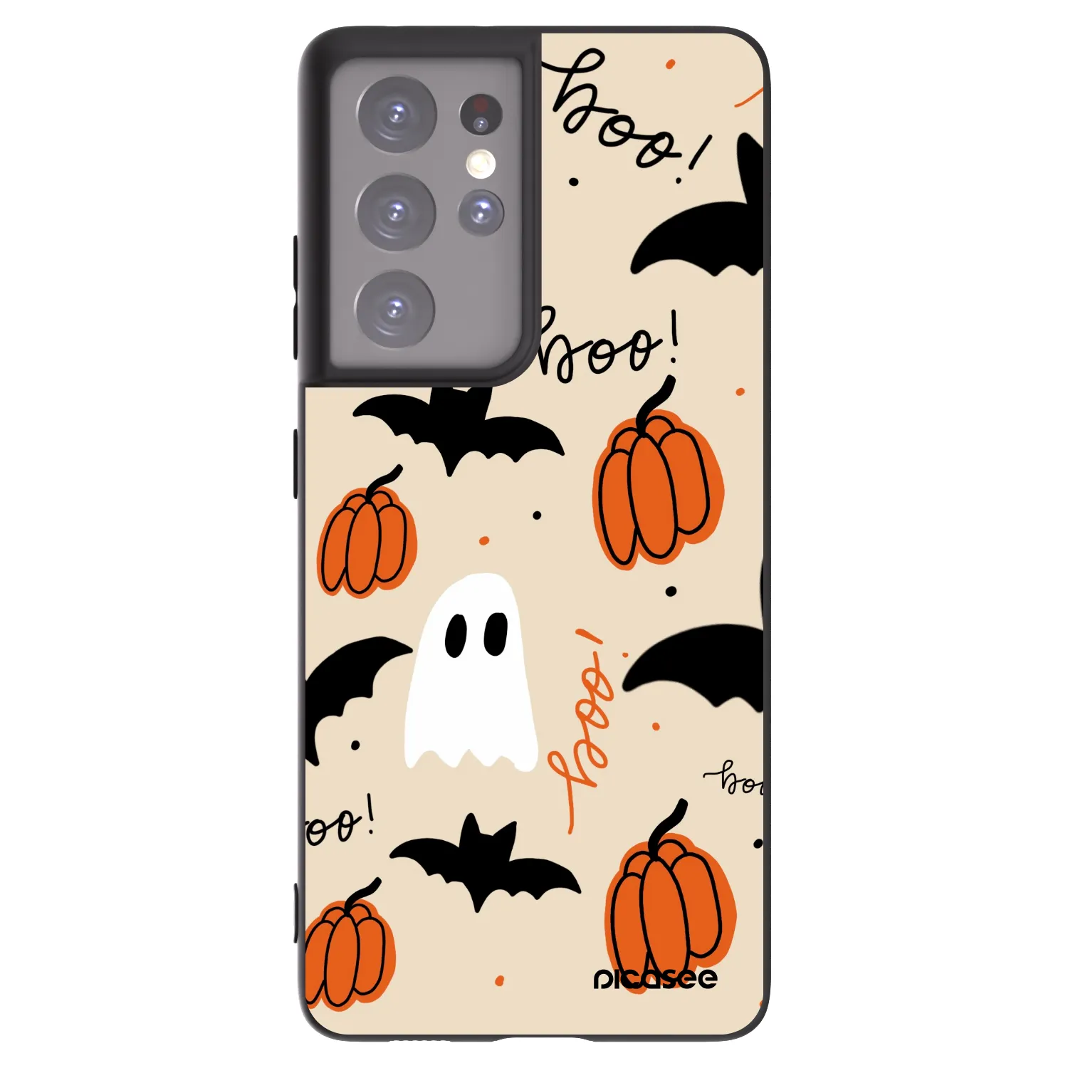 Picasee silikónový čierny obal pre Samsung Galaxy S21 Ultra 5G G998B - Halloween 26