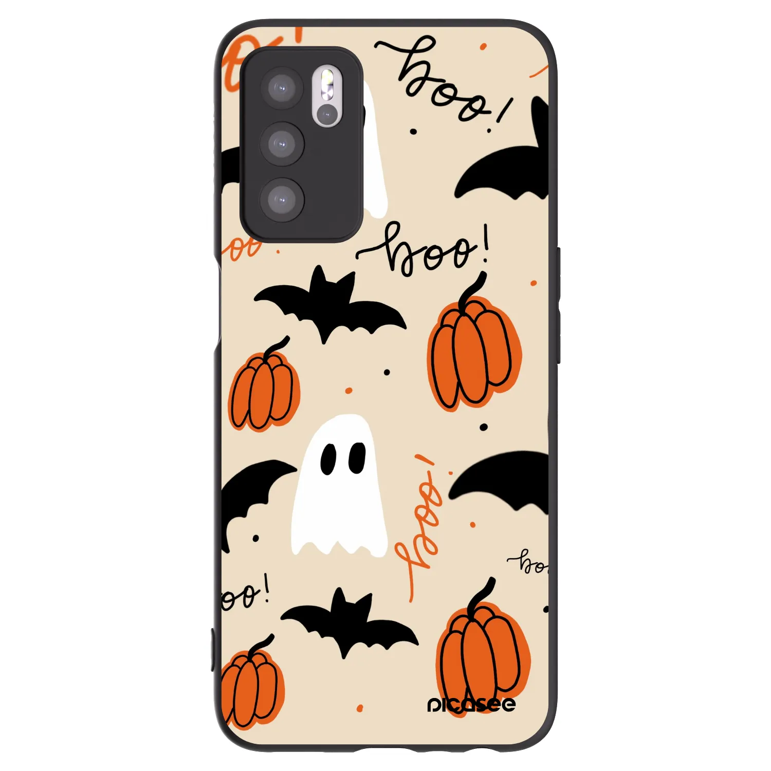 Picasee silikónový čierny obal pre OPPO A16 - Halloween 26
