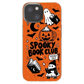 Picasee silikónový prehľadný obal pre Apple iPhone 15 - Spooky book club