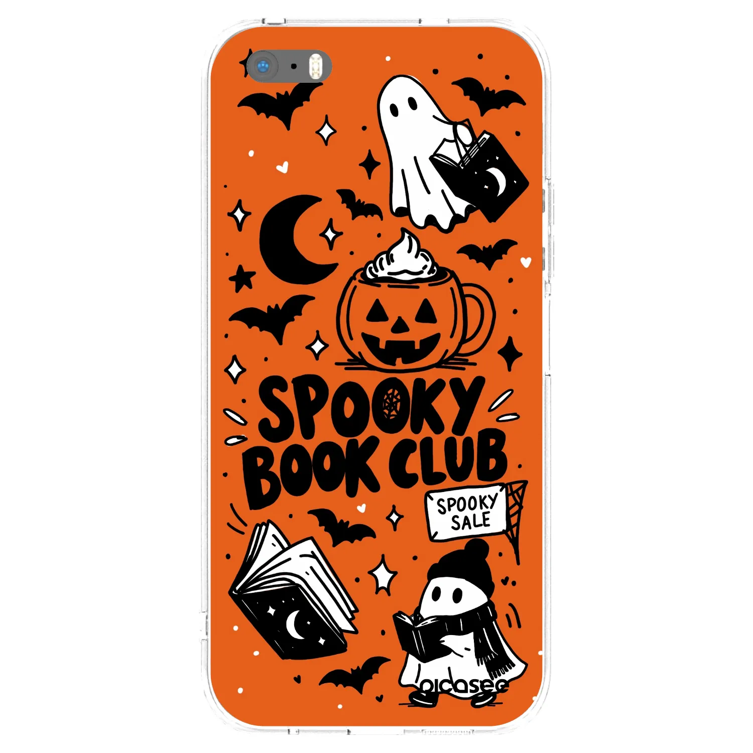 Picasee silikónový prehľadný obal pre Apple iPhone 5/5S/SE - Spooky book club