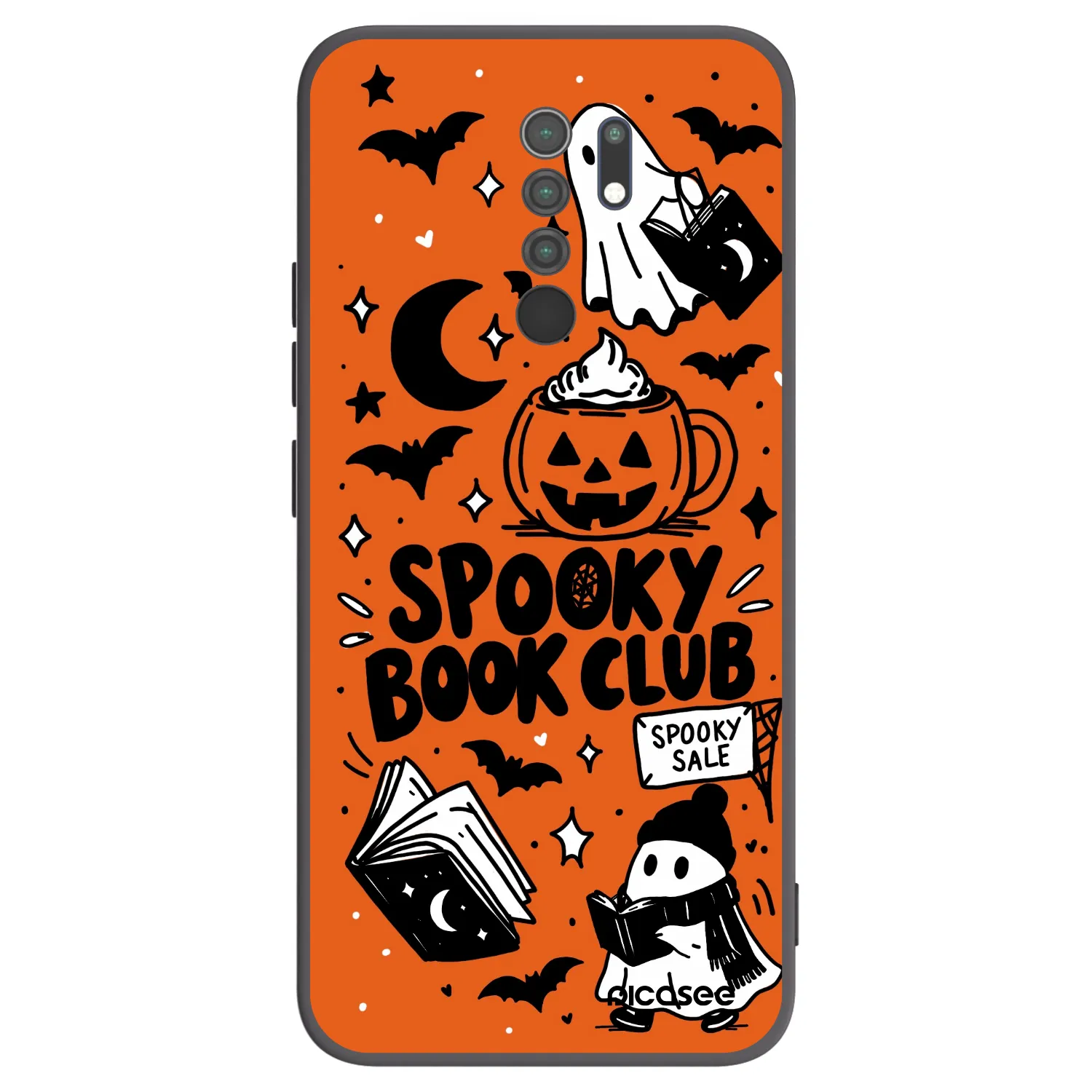 Picasee silikónový čierny obal pre Xiaomi Redmi 9 - Spooky book club