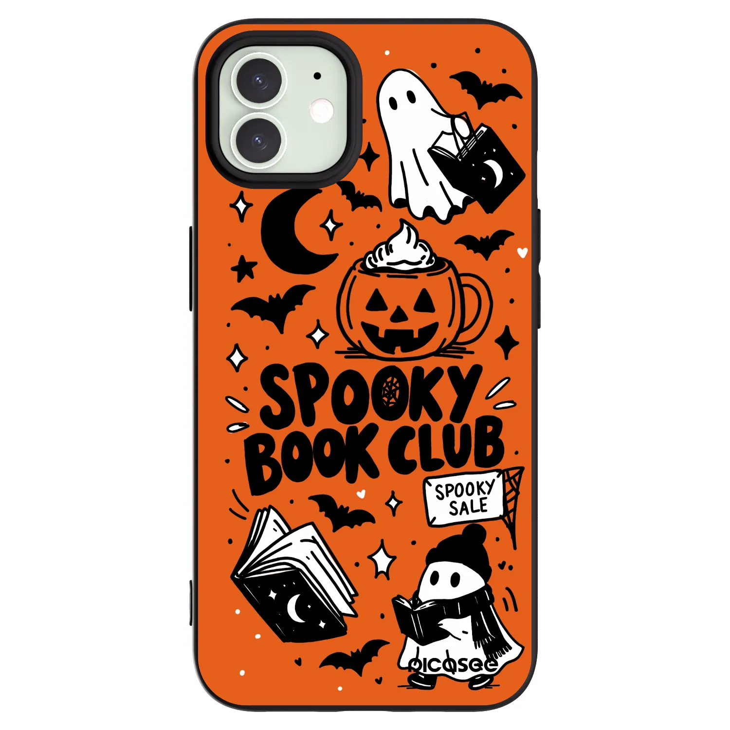 Picasee silikónový čierny obal pre Apple iPhone 12 Pro - Spooky book club