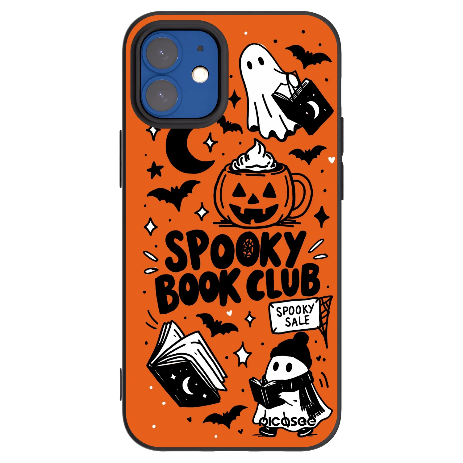 Picasee silikónový čierny obal pre Apple iPhone 12 mini - Spooky book club