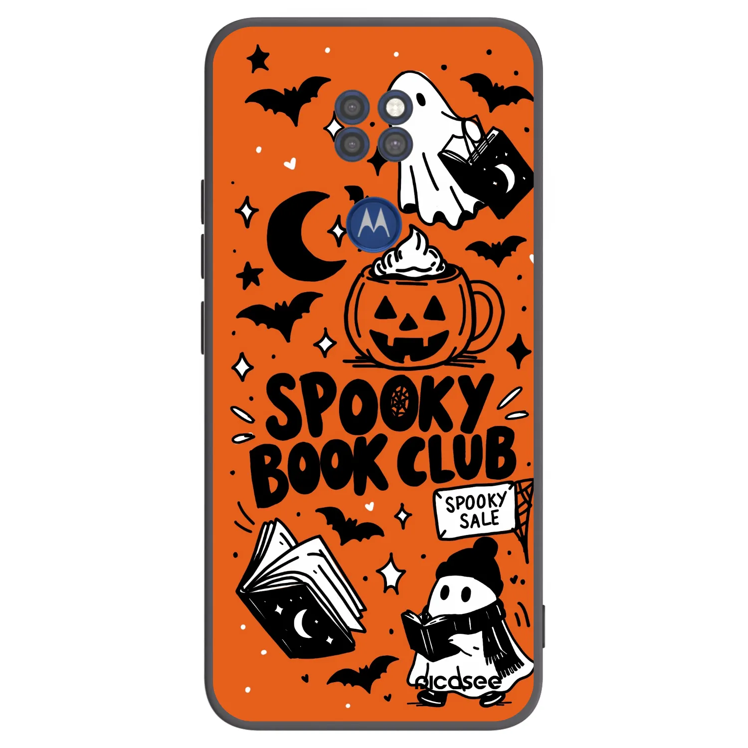 Picasee silikónový čierny obal pre Motorola Moto G9 Play - Spooky book club
