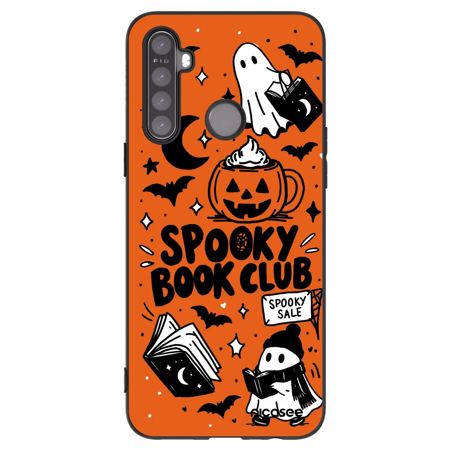 Picasee silikónový čierny obal pre Realme 5 - Spooky book club