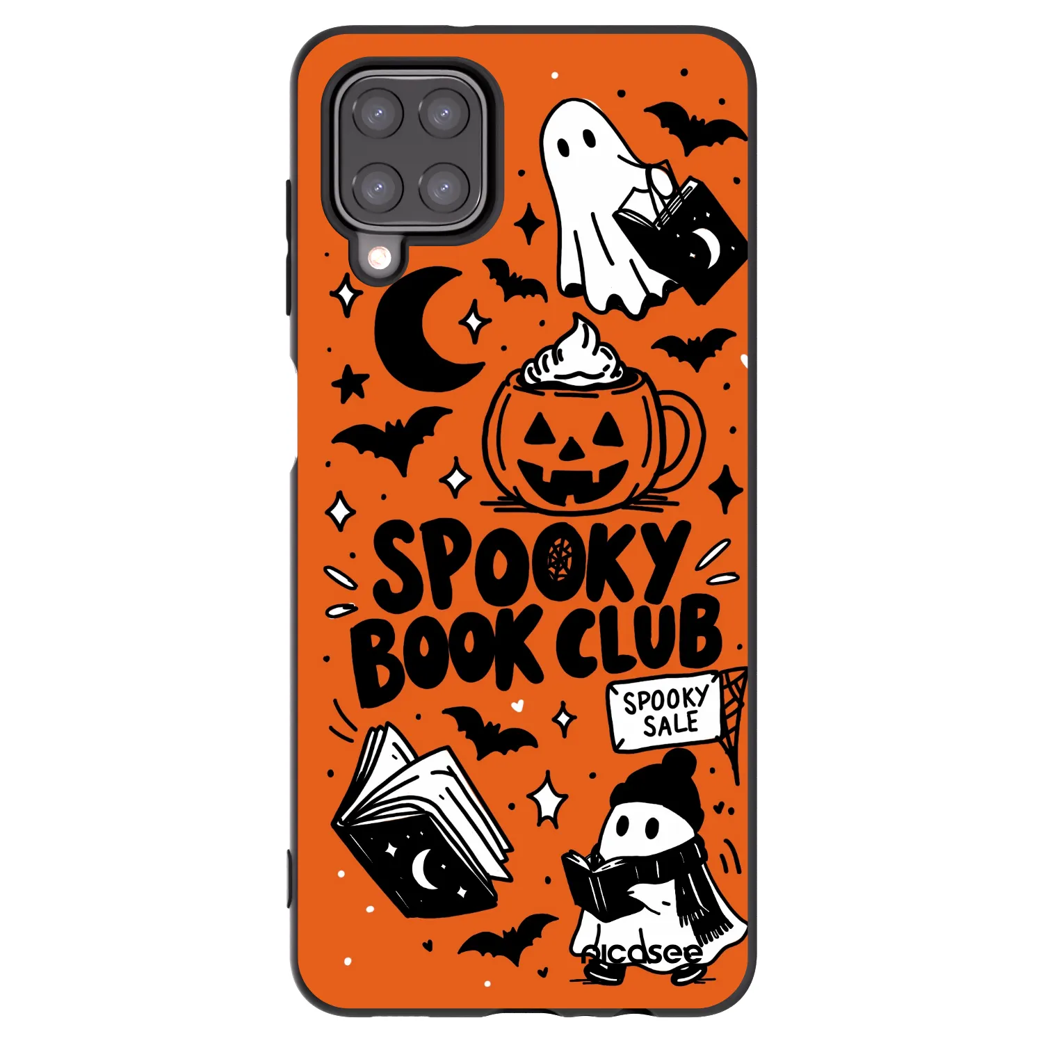 Picasee silikónový čierny obal pre Samsung Galaxy A12 A125F - Spooky book club