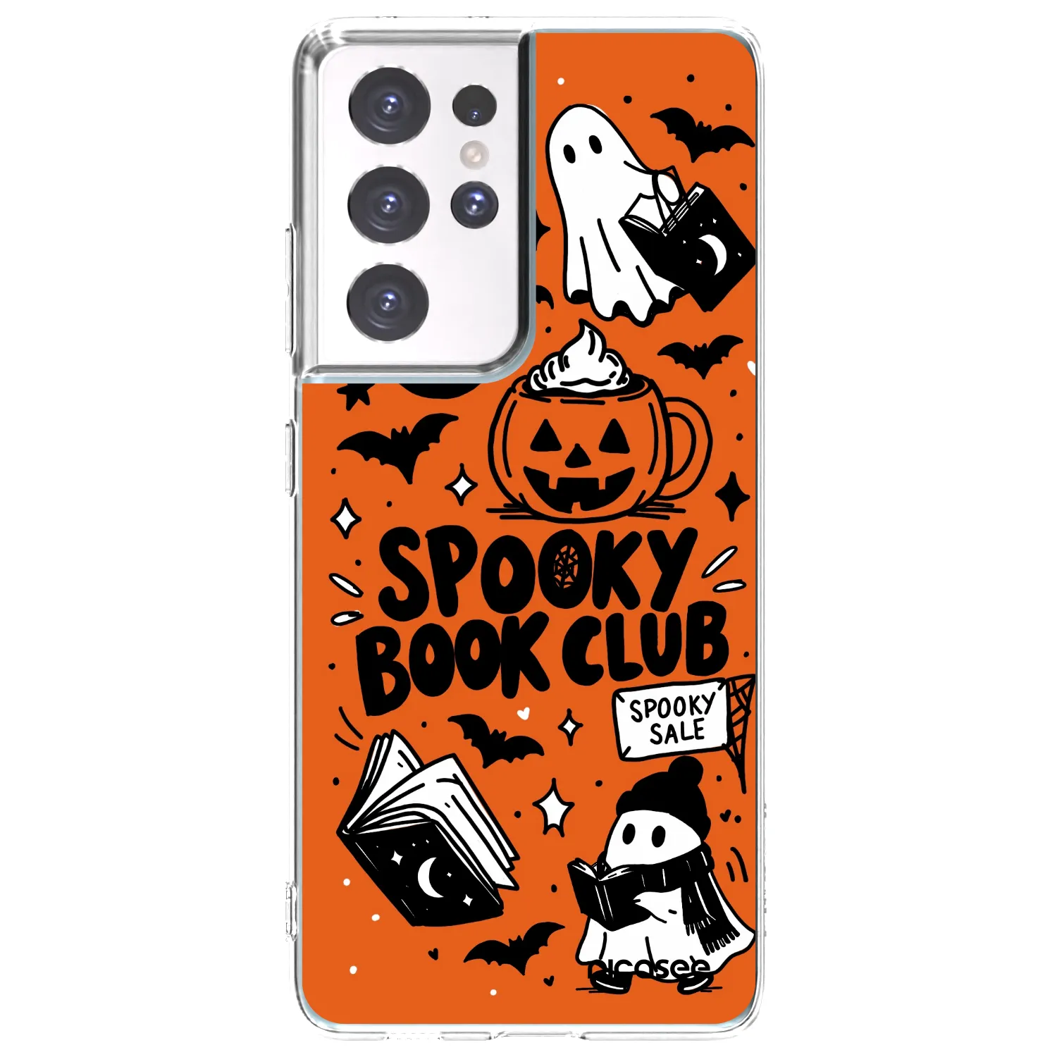 Picasee silikónový prehľadný obal pre Samsung Galaxy S21 Ultra 5G G998B - Spooky book club
