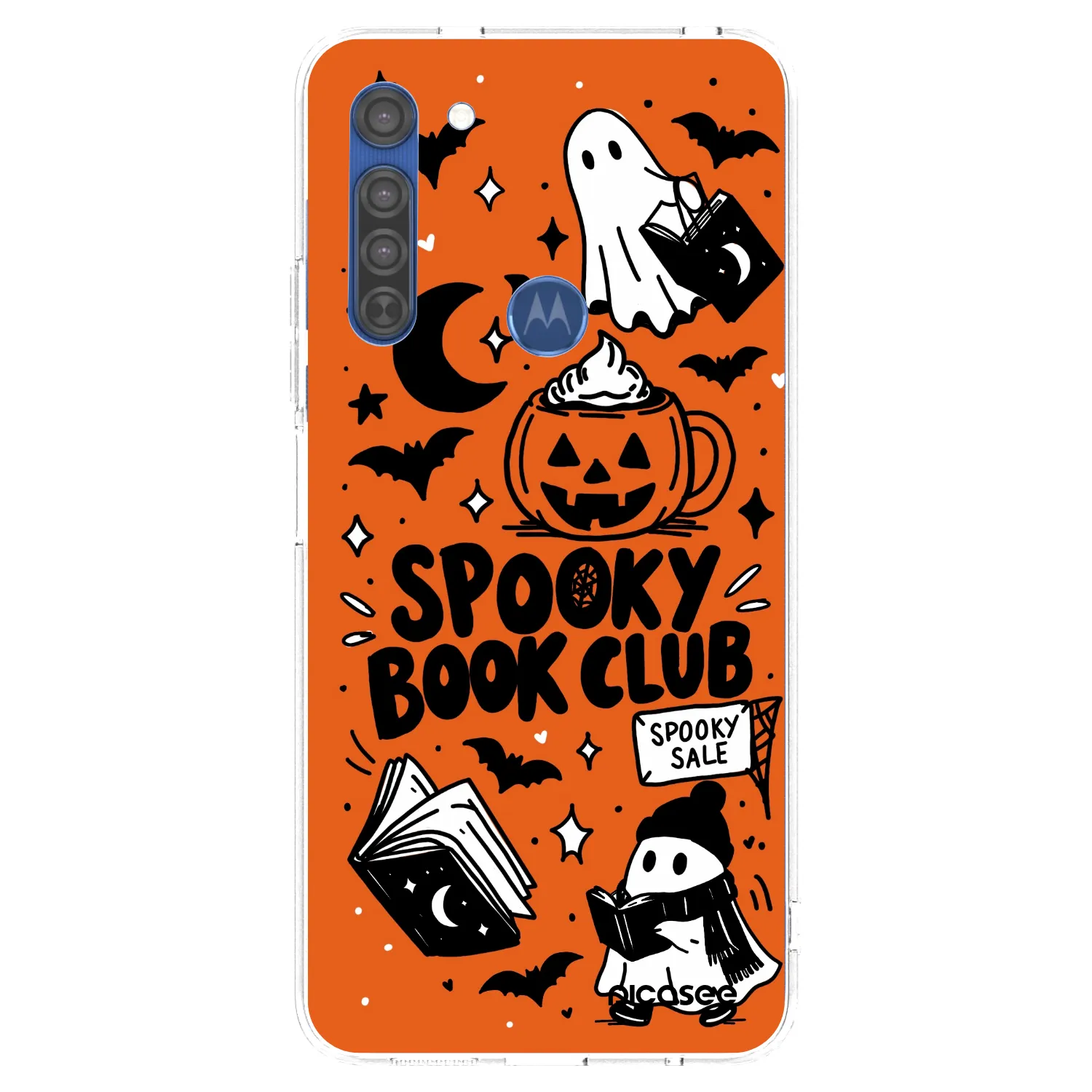 Picasee silikónový prehľadný obal pre Motorola Moto G8 - Spooky book club
